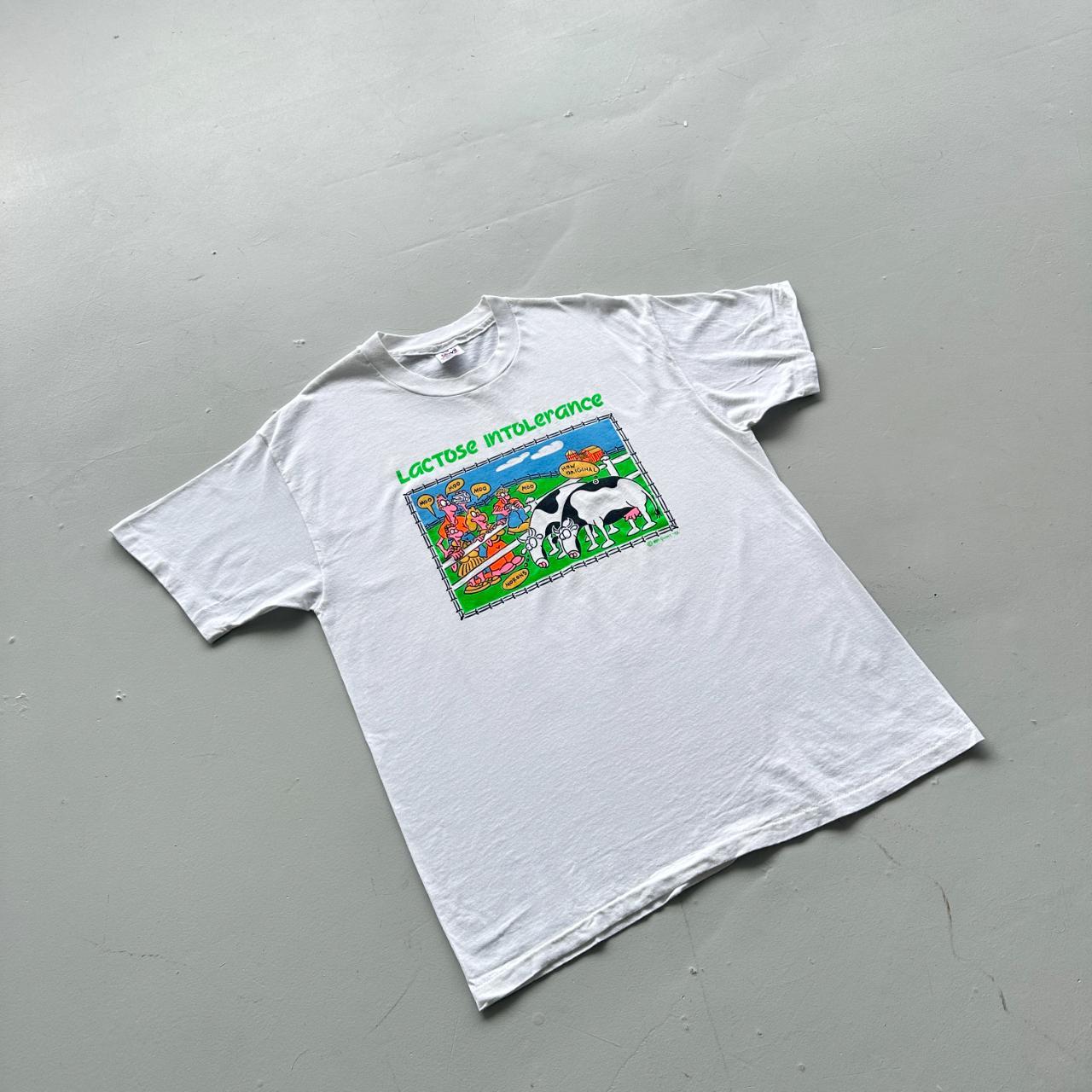 White Lactose Intolerance Vintage 90's T-shirt - XL