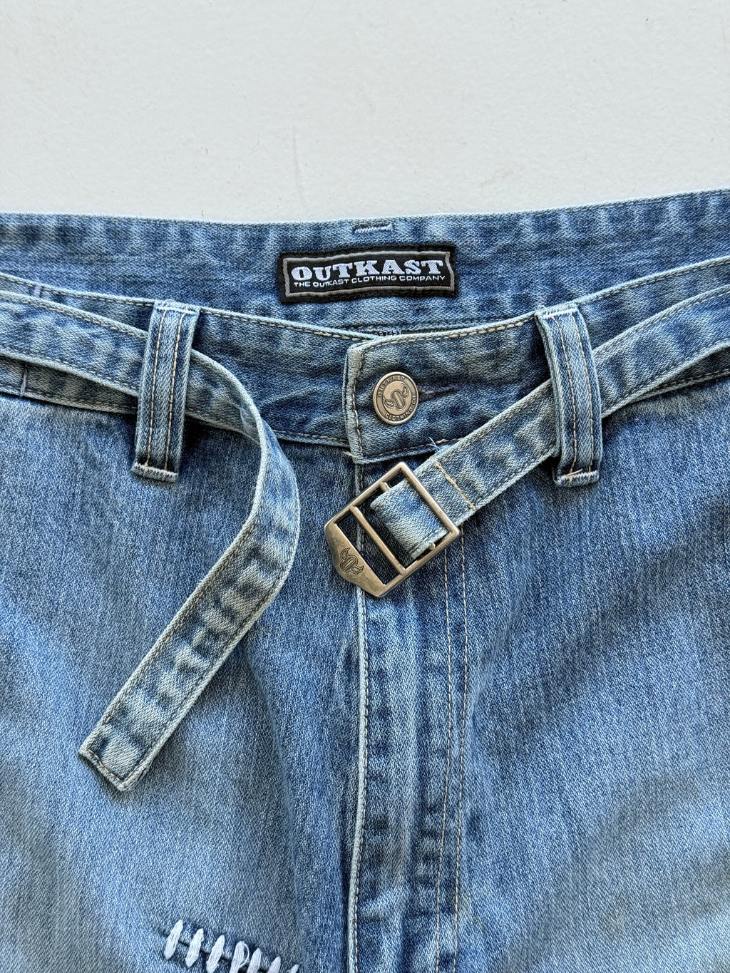 Light Blue Outkast 90's Vintage Baggy Hip Hop Denim Shorts - W40 x L12.5