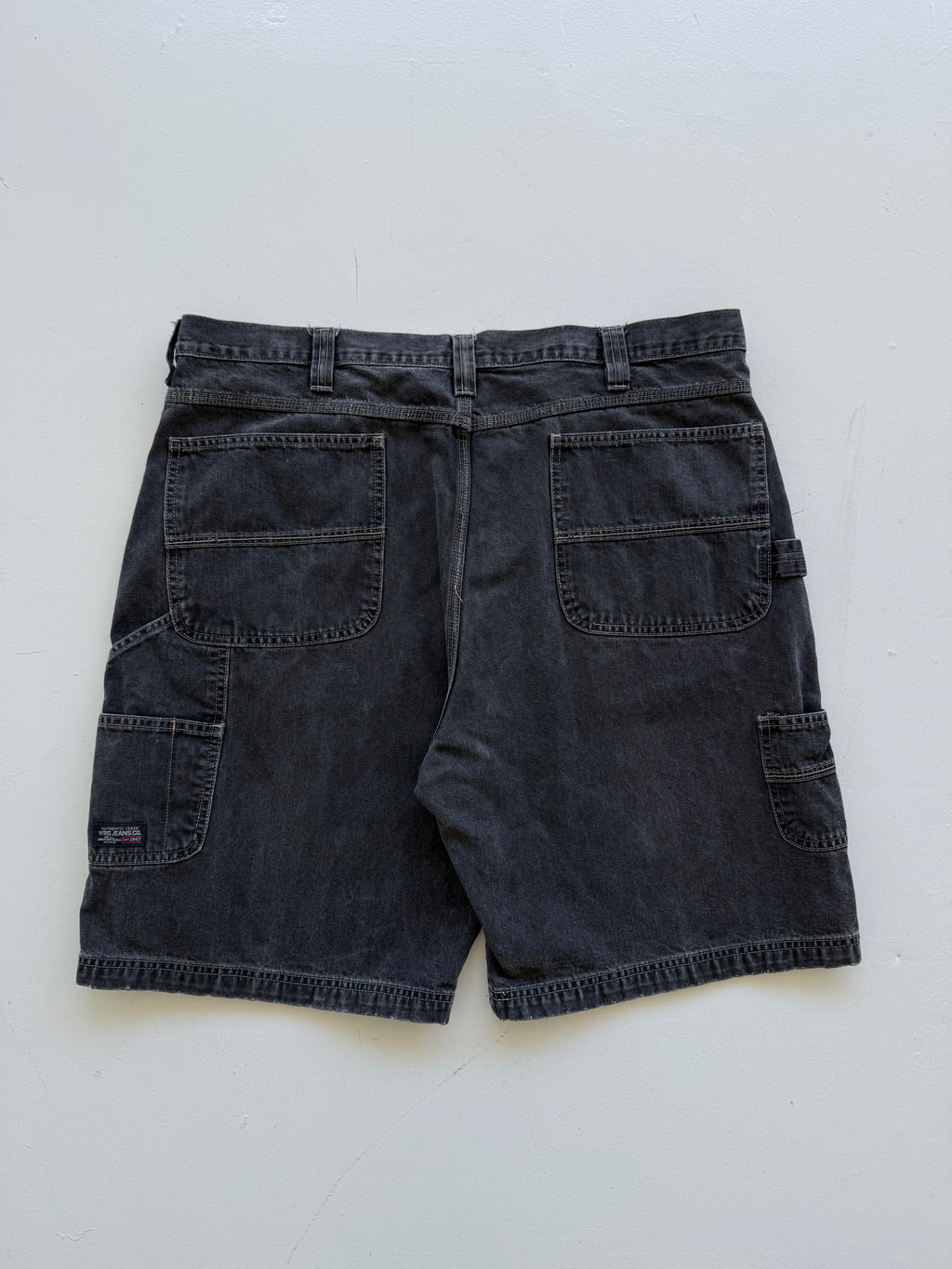Black Wrangler 00's Vintage Baggy Carpenter Denim Shorts - W42 x L9.5