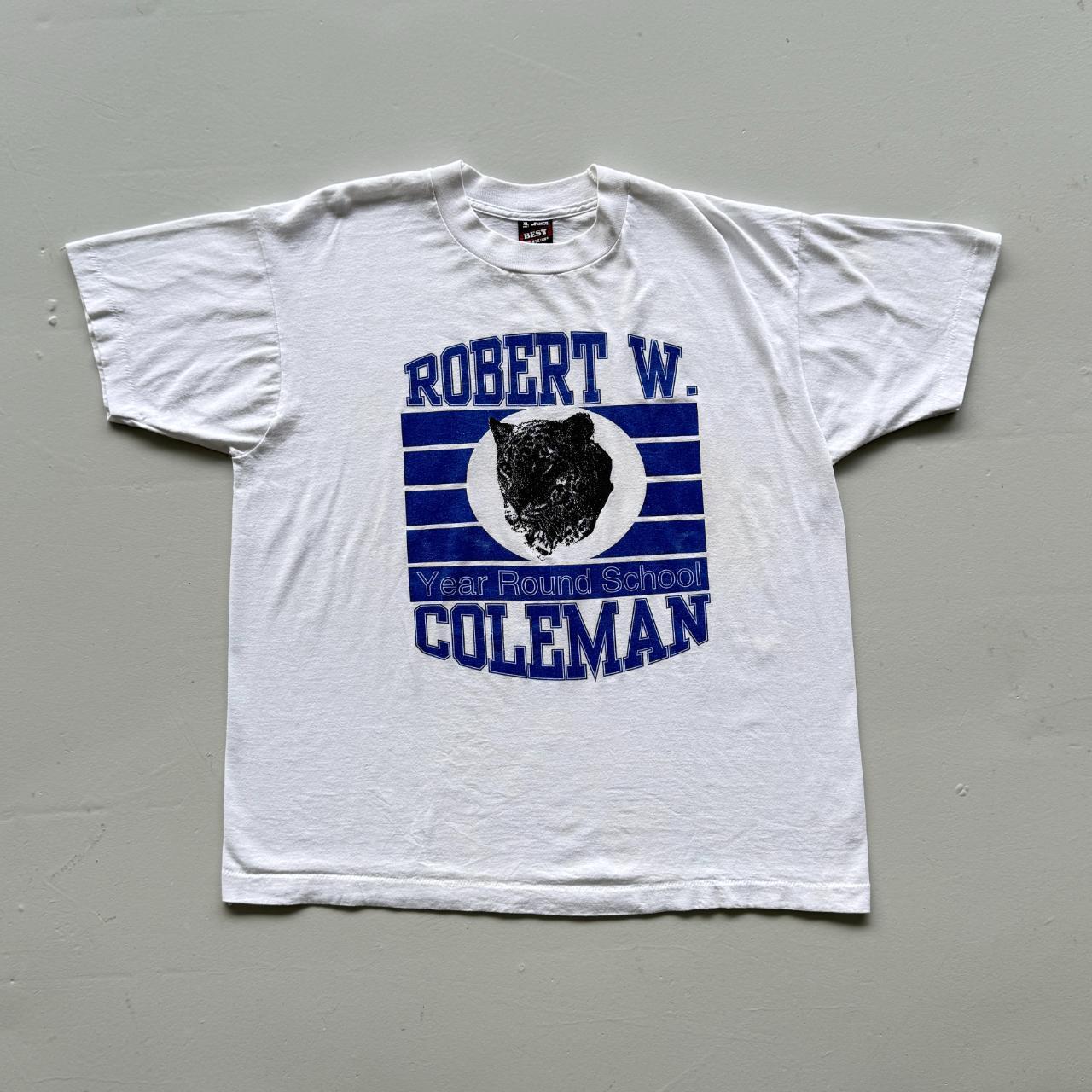 White Robert W College Vintage 80s T-shirt - XL