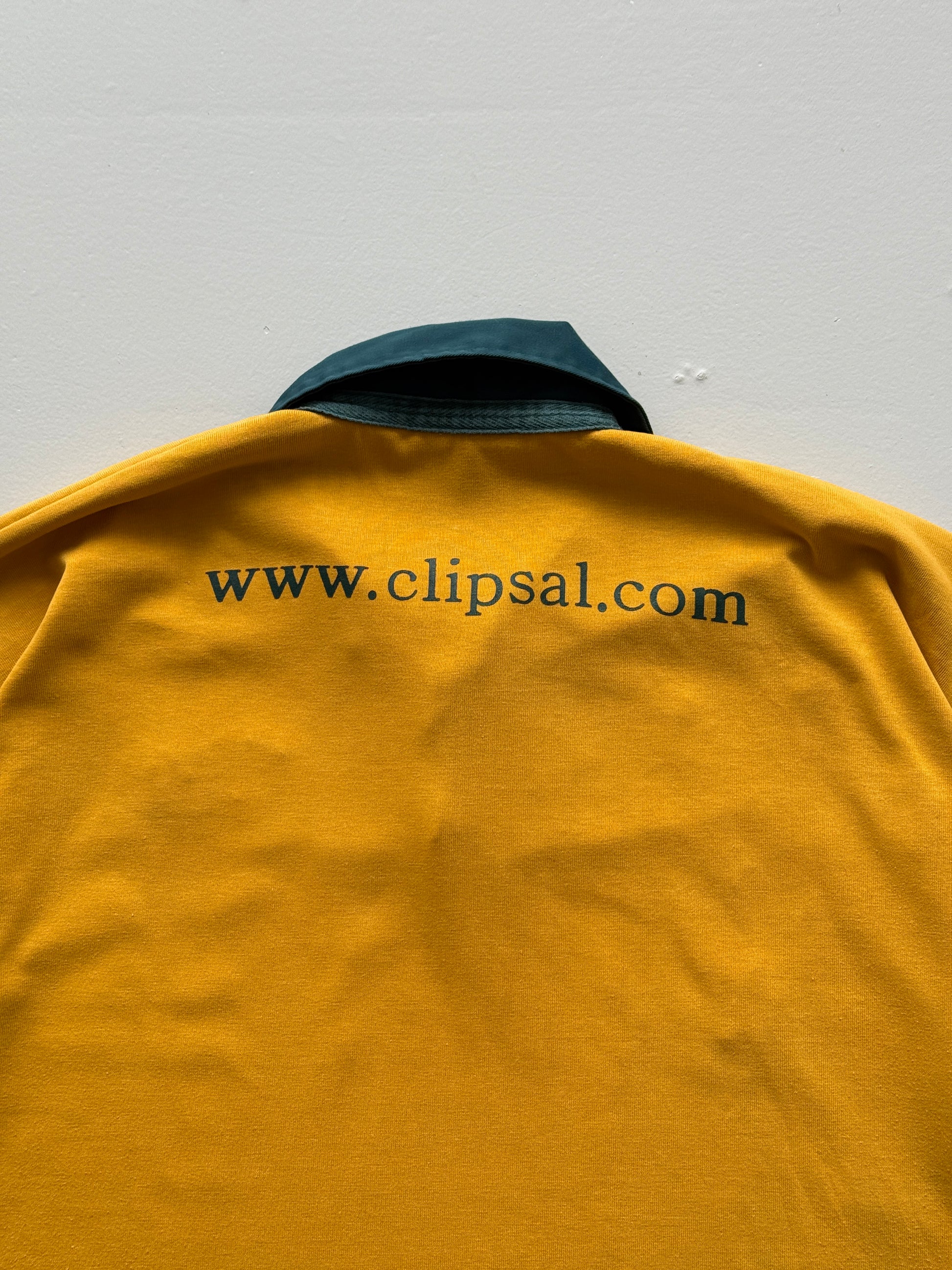 Yellow AFL Australia 90's Vintage Aussie Rules Football Long Sleeve Jersey - XL