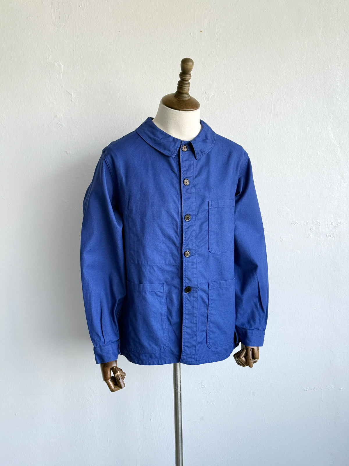 Blue French 1950s/60s Vintage Workwear Chore Jacket CH470 - Medium
