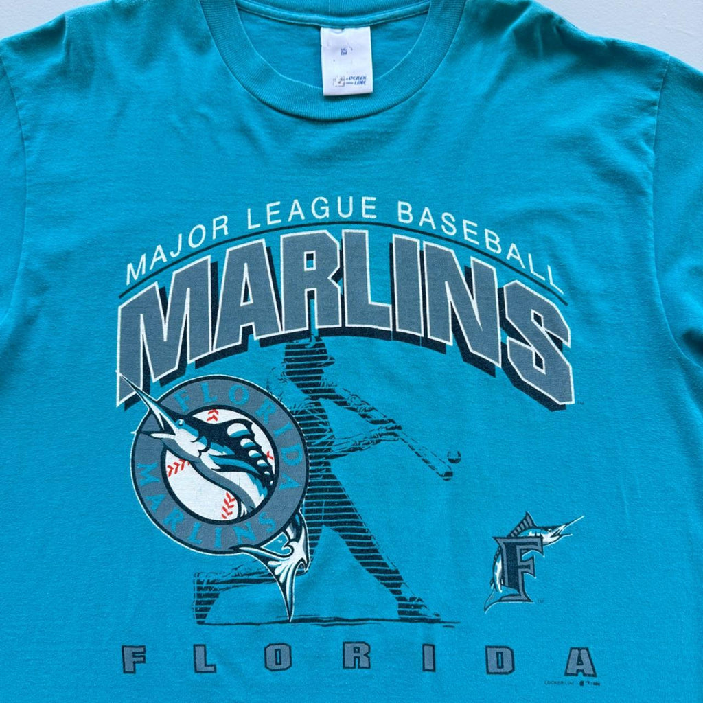 Blue Florida Marlins 90s Vintage Graphic T-shirt - XL