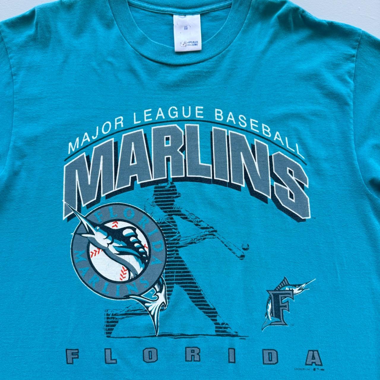 Blue Florida Marlins 90s Vintage Graphic T-shirt - XL