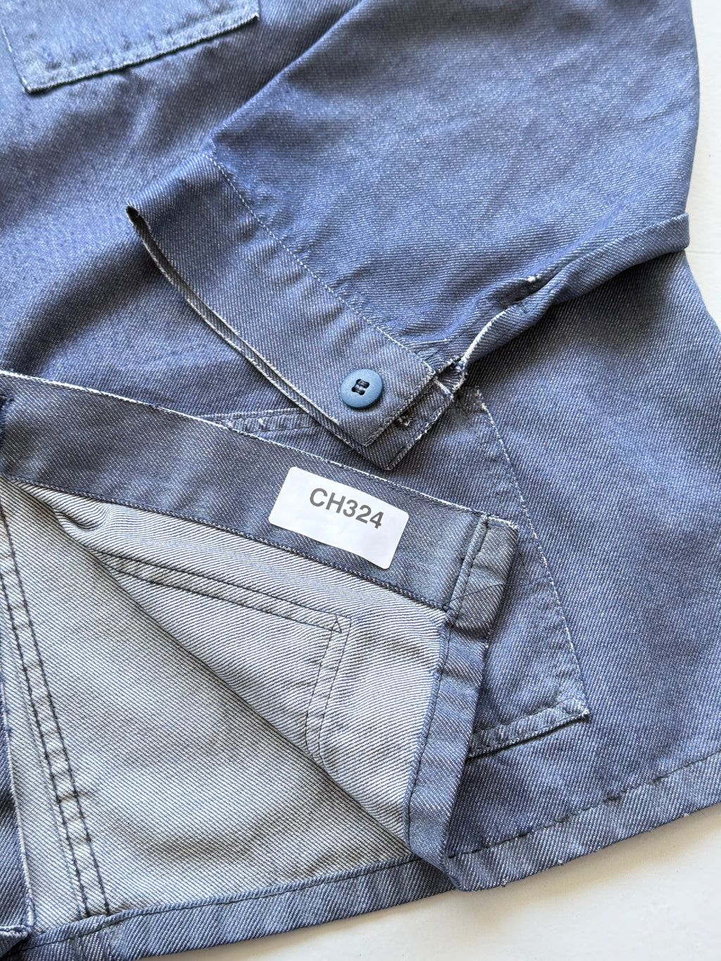 Faded Blue French Chore Jacket 80's Vintage Workwear CH324 - Boxy Medium