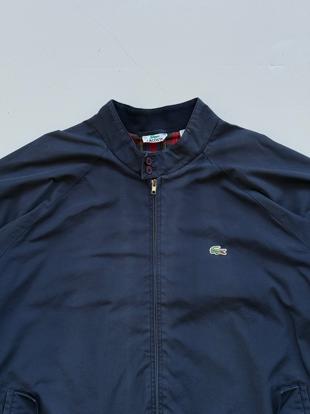 Lacoste Navy Harrington Vintage Jacket Made in Sri Lanka - XXL