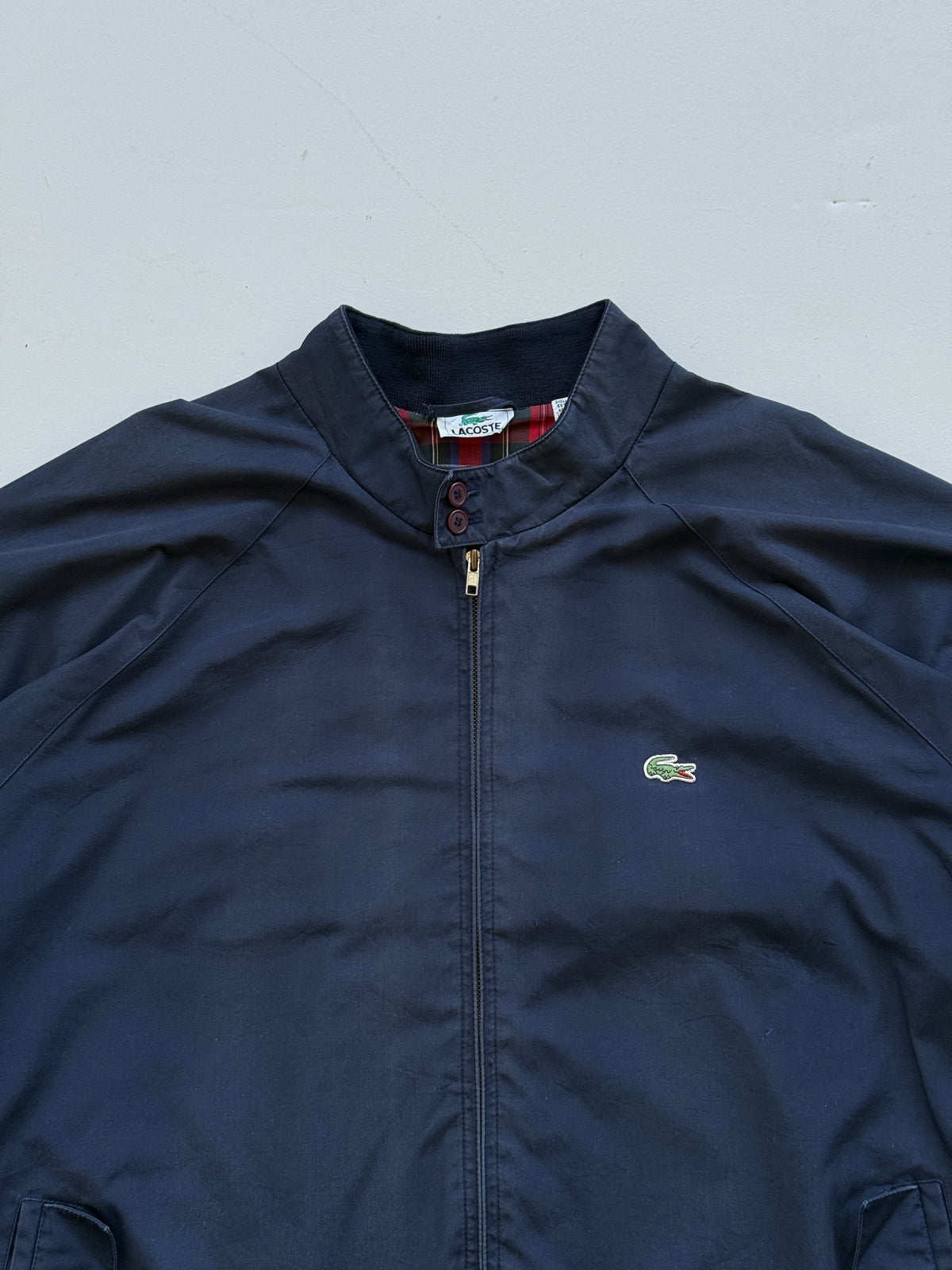 Lacoste Navy Harrington Vintage Jacket Made in Sri Lanka - XXL