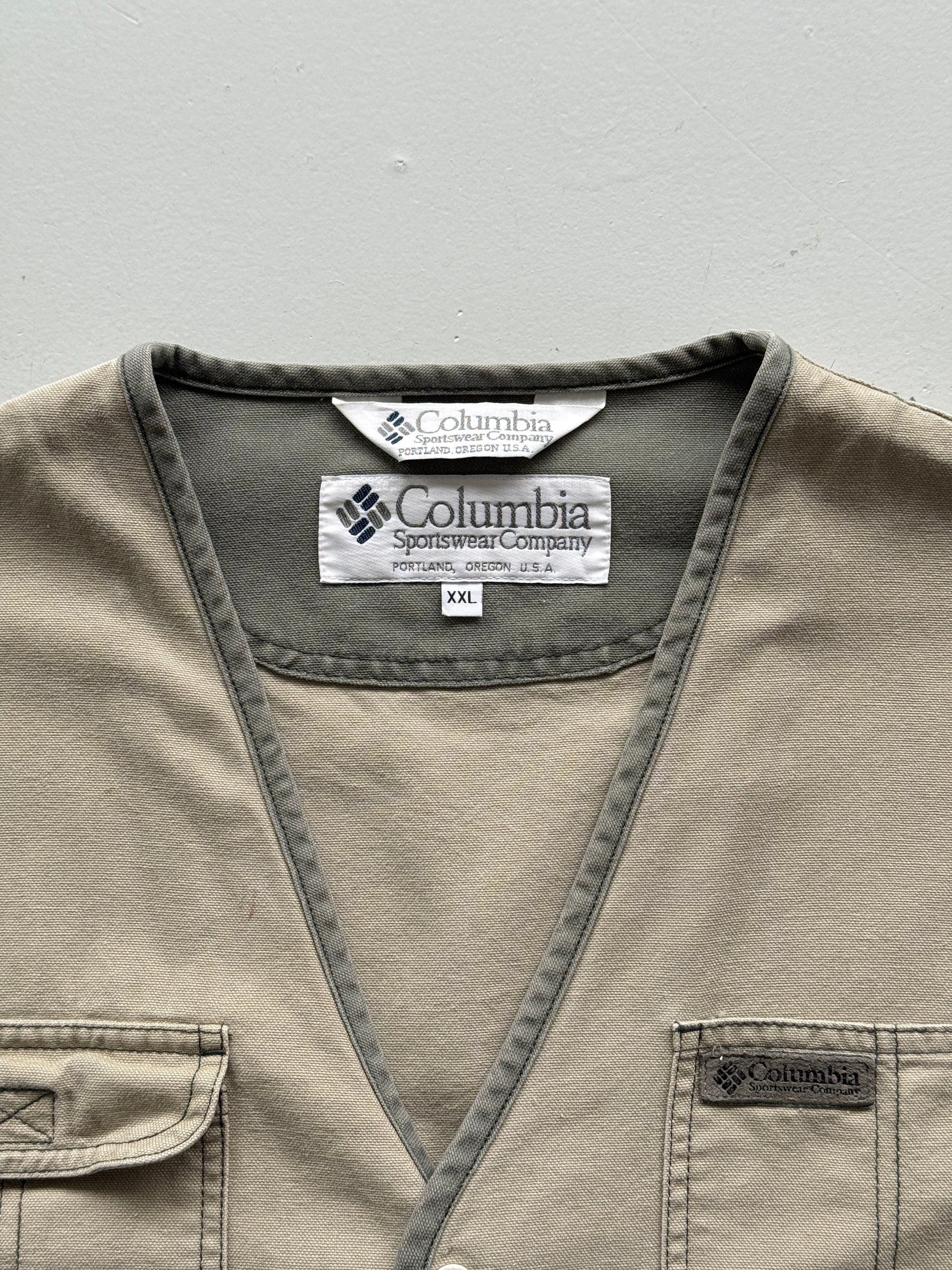 Cream Columbia 90's Vintage Utility Fishermans Vest- XL
