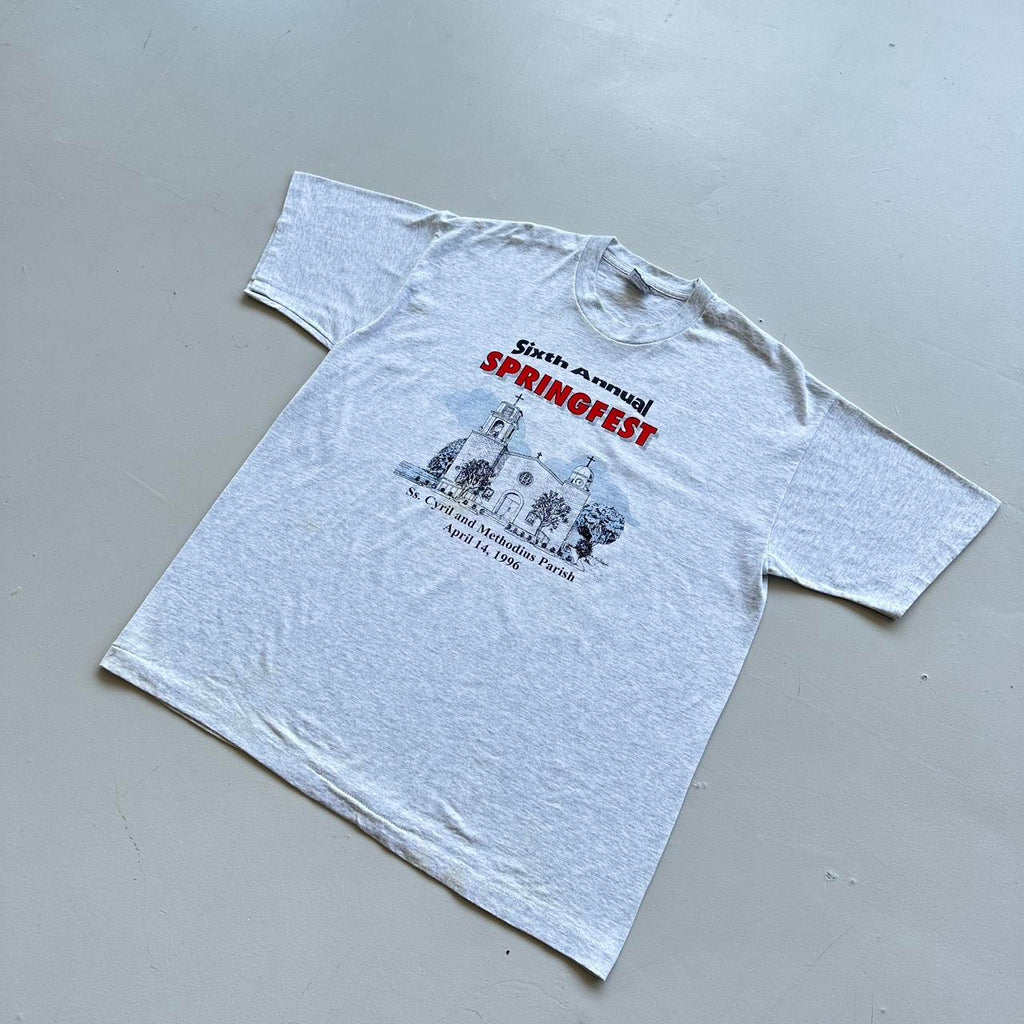 Grey SpringFest Religious 90s Vintage T-shirt - XL