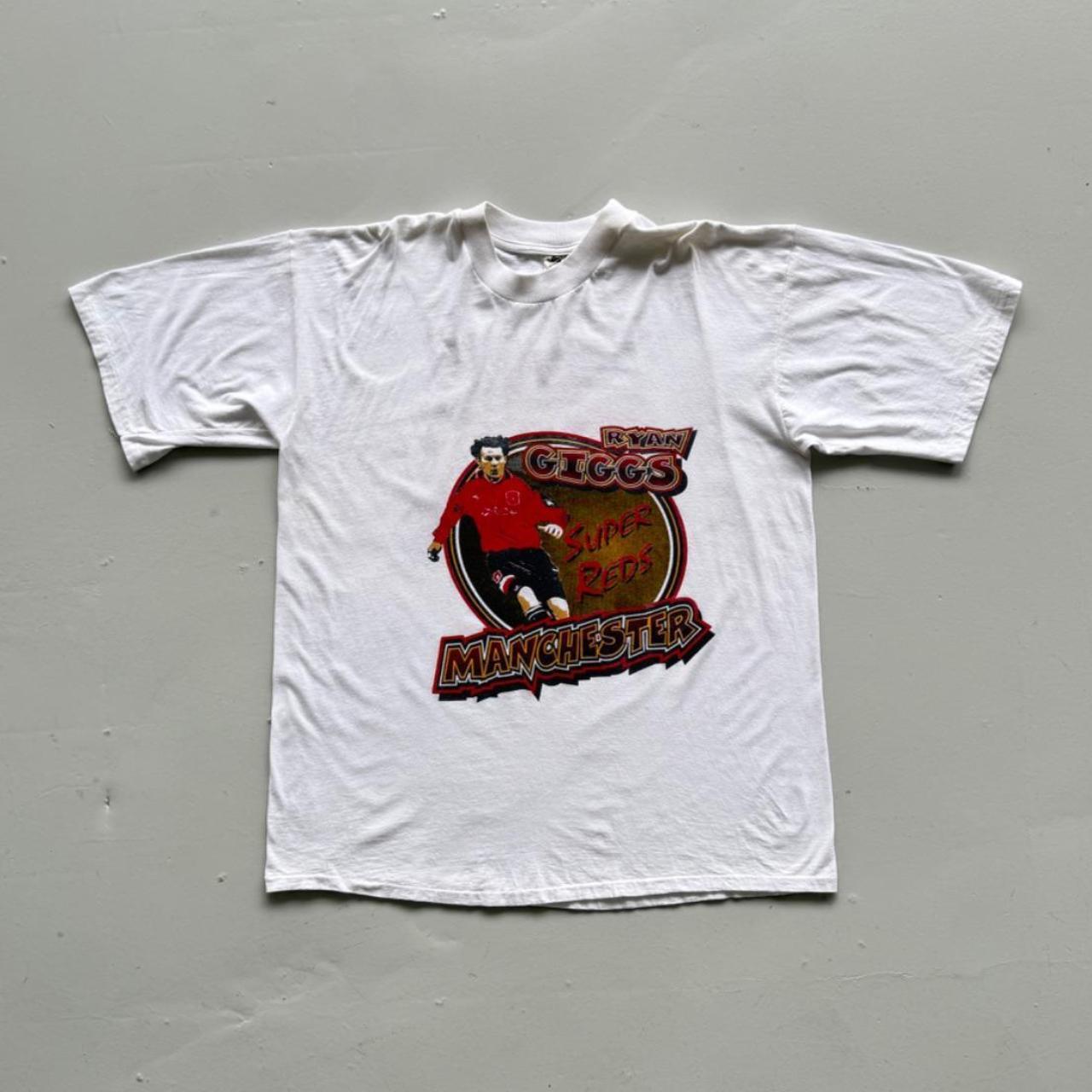 White Ryan Giggs 90s Vintage Manchester United Graphic T-Shirt - XL