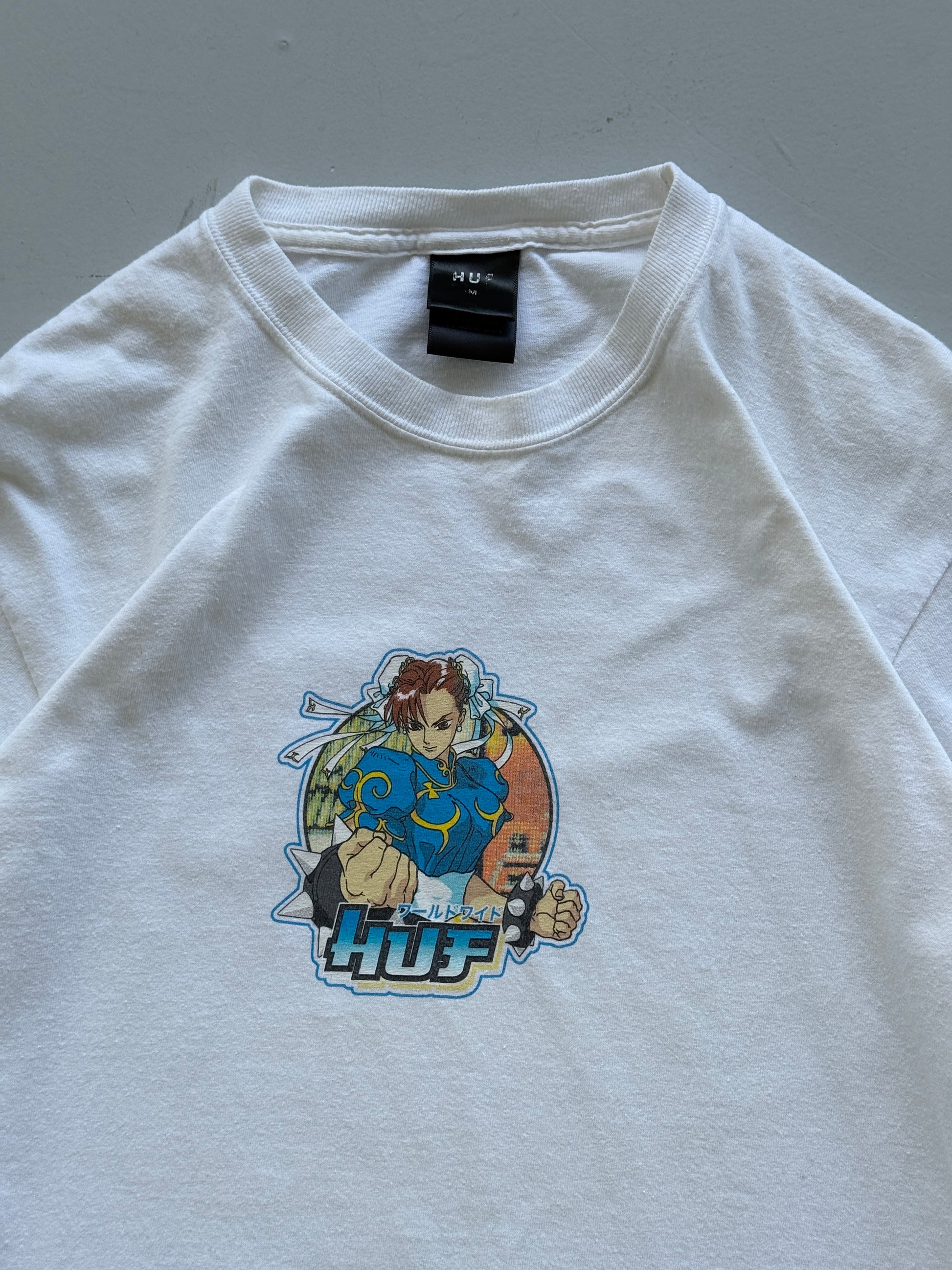 White HUF Skateboarding x Street Fighter Vintage Long Sleeve T-Shirt - Small