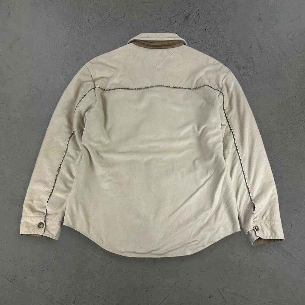 Tommy Hilfiger Suede and Sherpa Cream vintage Shirt - Large