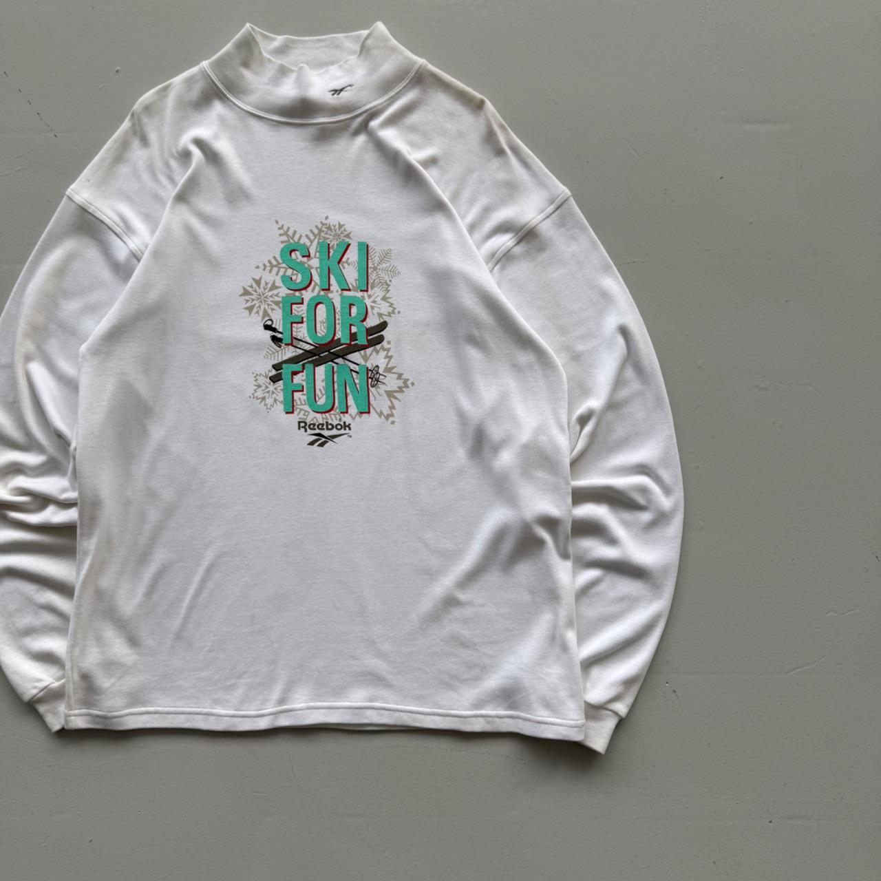 White Reebok 90's Deadstock Graphic Mock Neck Sweatshirt - XL