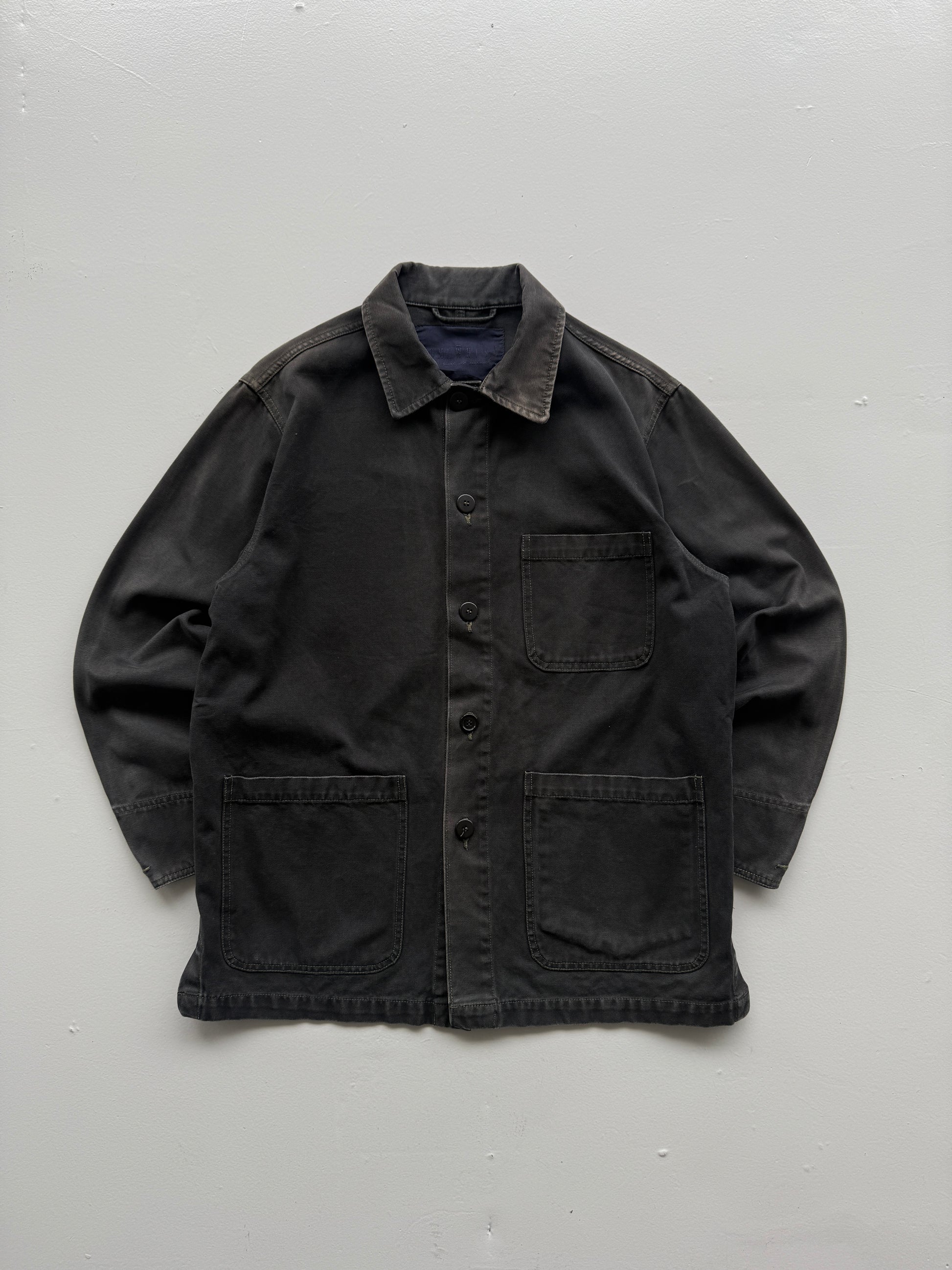 Black French Chore Jacket 90's Vintage Canvas Workwear CH217- Small