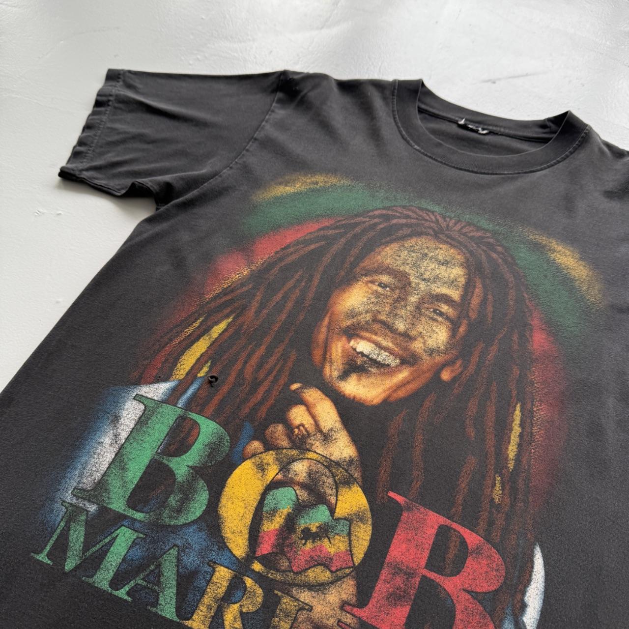 Black Bob Marley 90s Vintage Graphic T-Shirt - Medium