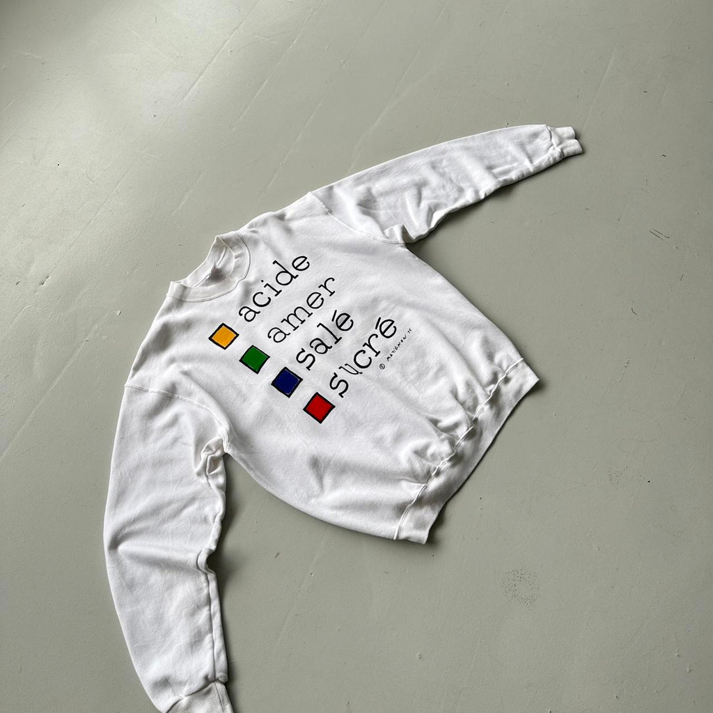 White French Sour Bitter Salty Sweet Cooking 90’s Vintage Graphic Sweatshirt - XL