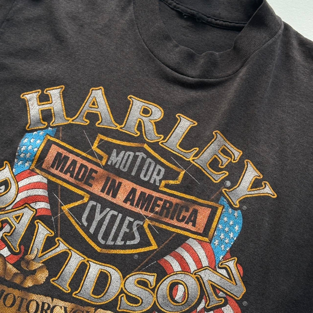 Black Harley Davidson 3D Emblem Rare 90’s Vintage T-shirt - Medium
