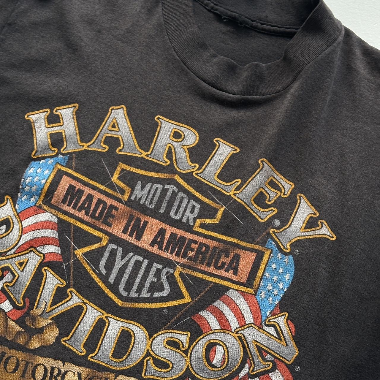 Black Harley Davidson 3D Emblem Rare 90’s Vintage T-shirt - Medium