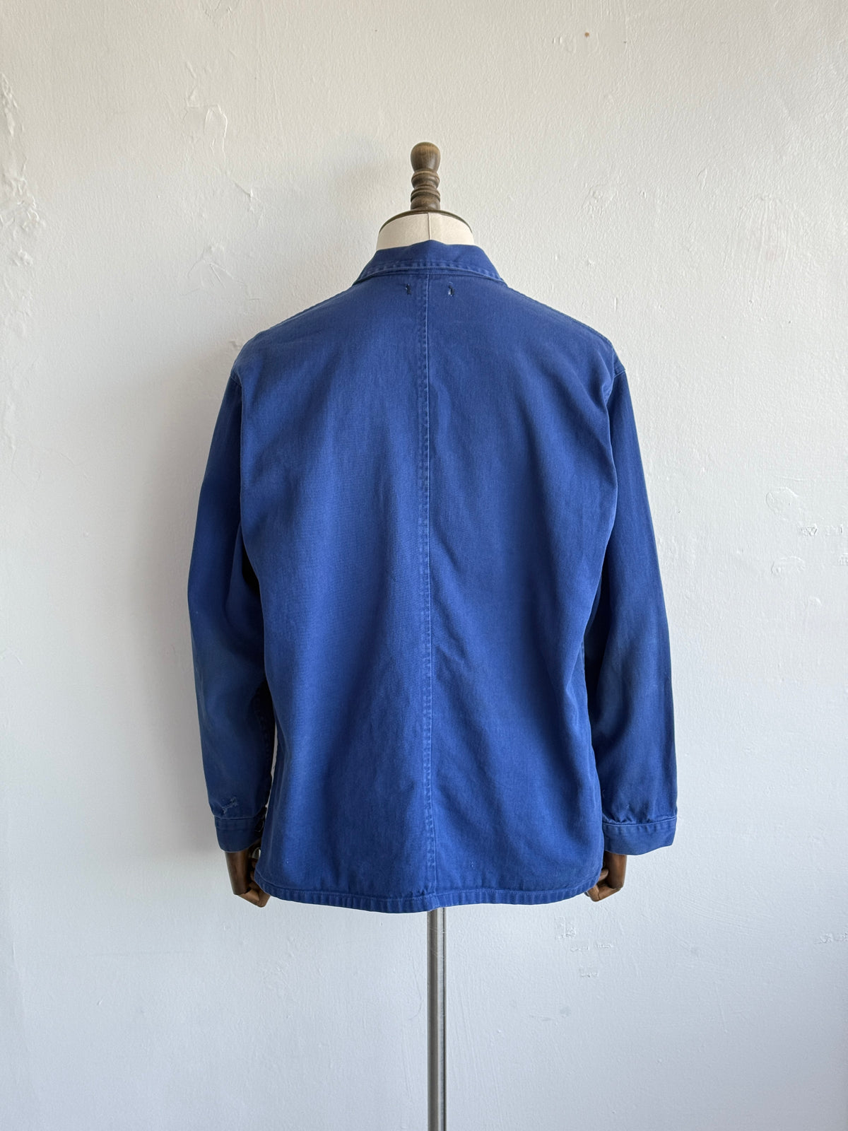 Thrashed Blue French 70's/80's Vintage Workwear Chore Jacket CH503 - Medium