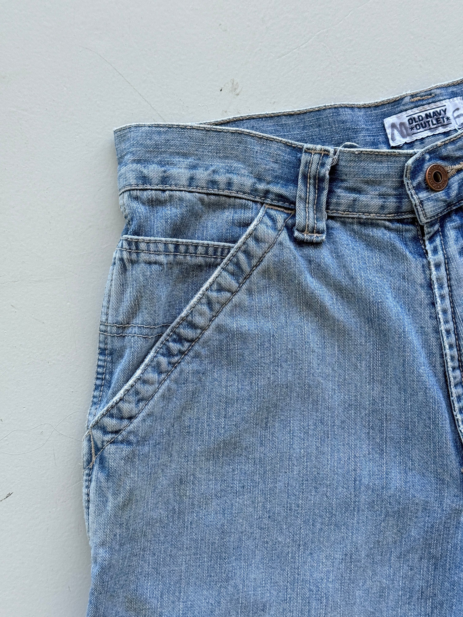 Light Blue Old Navy 00's Vintage Baggy Carpenter Denim Shorts - W30 x L11