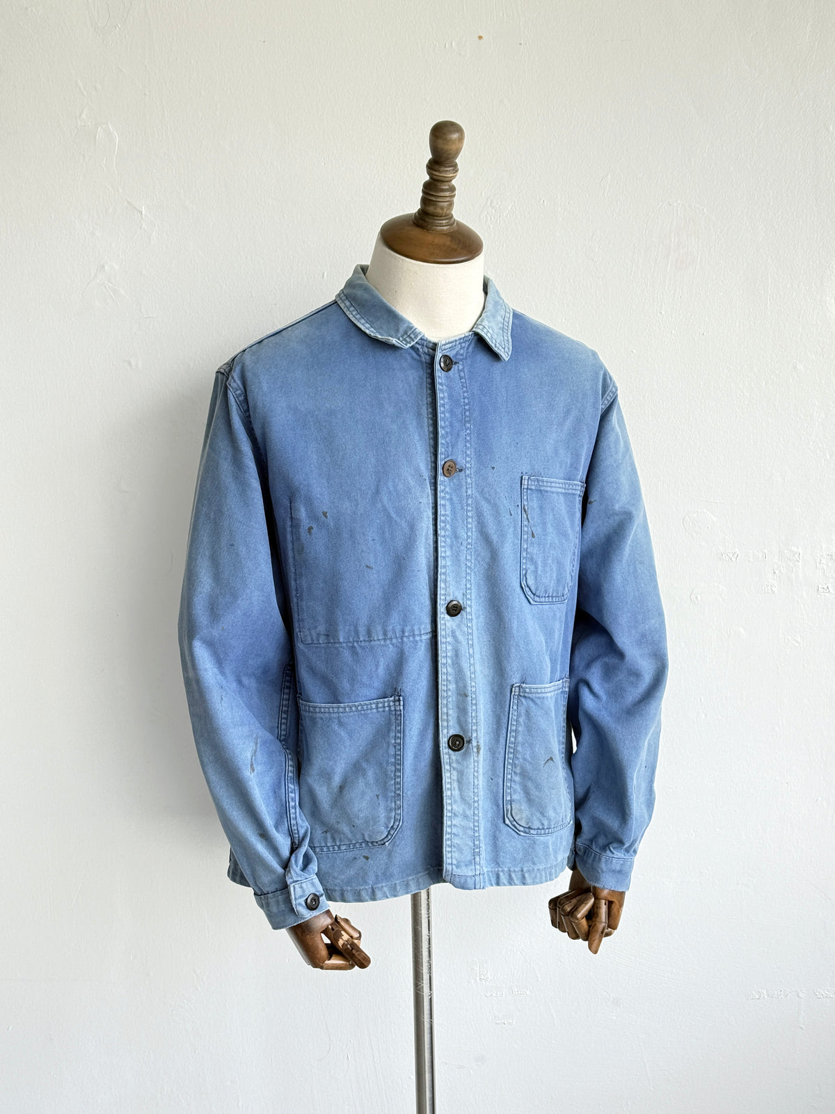 Thrashed Blue Le Mont Carmel 70s Vintage Workwear Chore Jacket CH515
