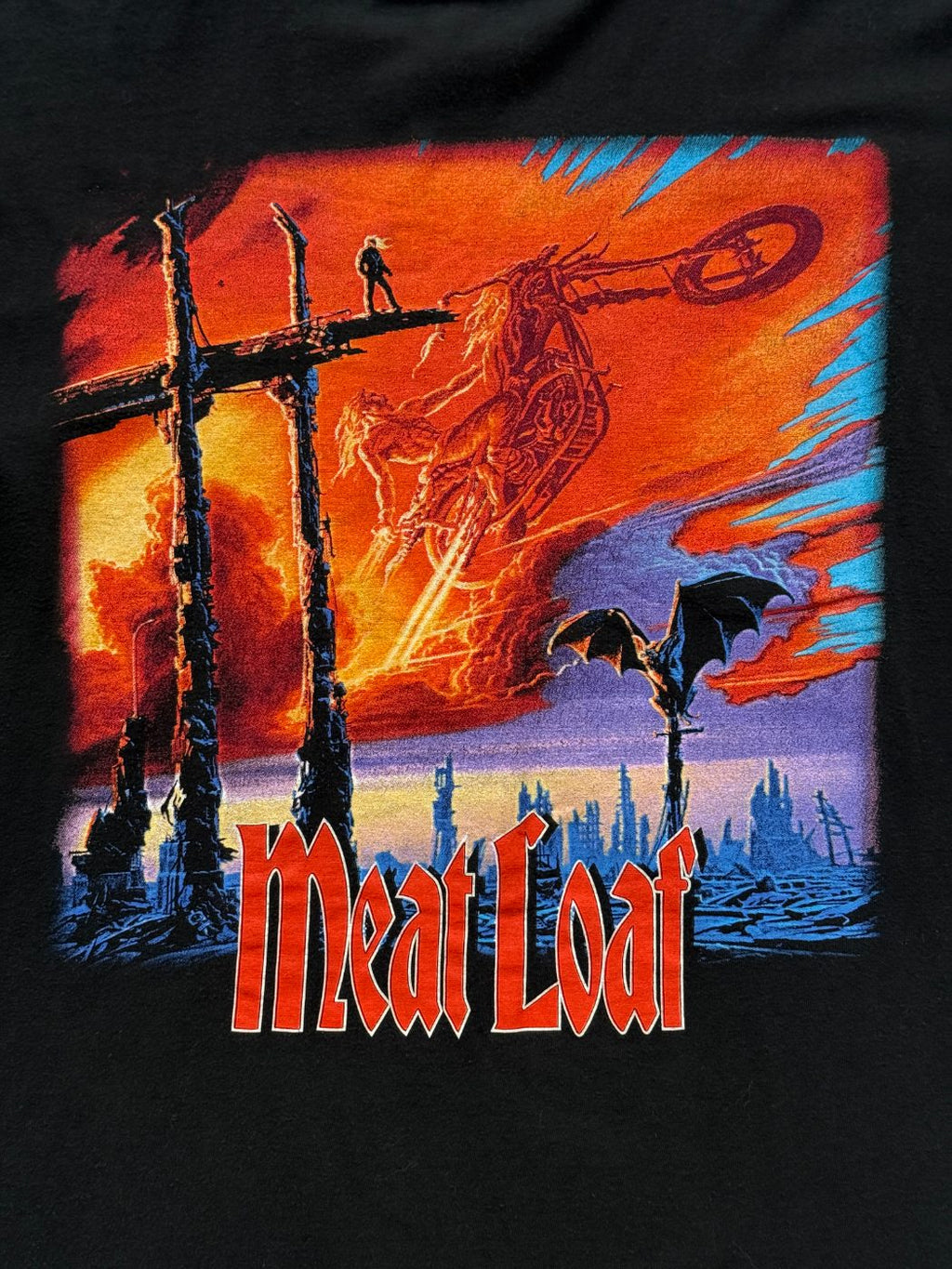 Meat Loaf European Tour Rare 1999 Vintage Graphic T-Shirt - Large