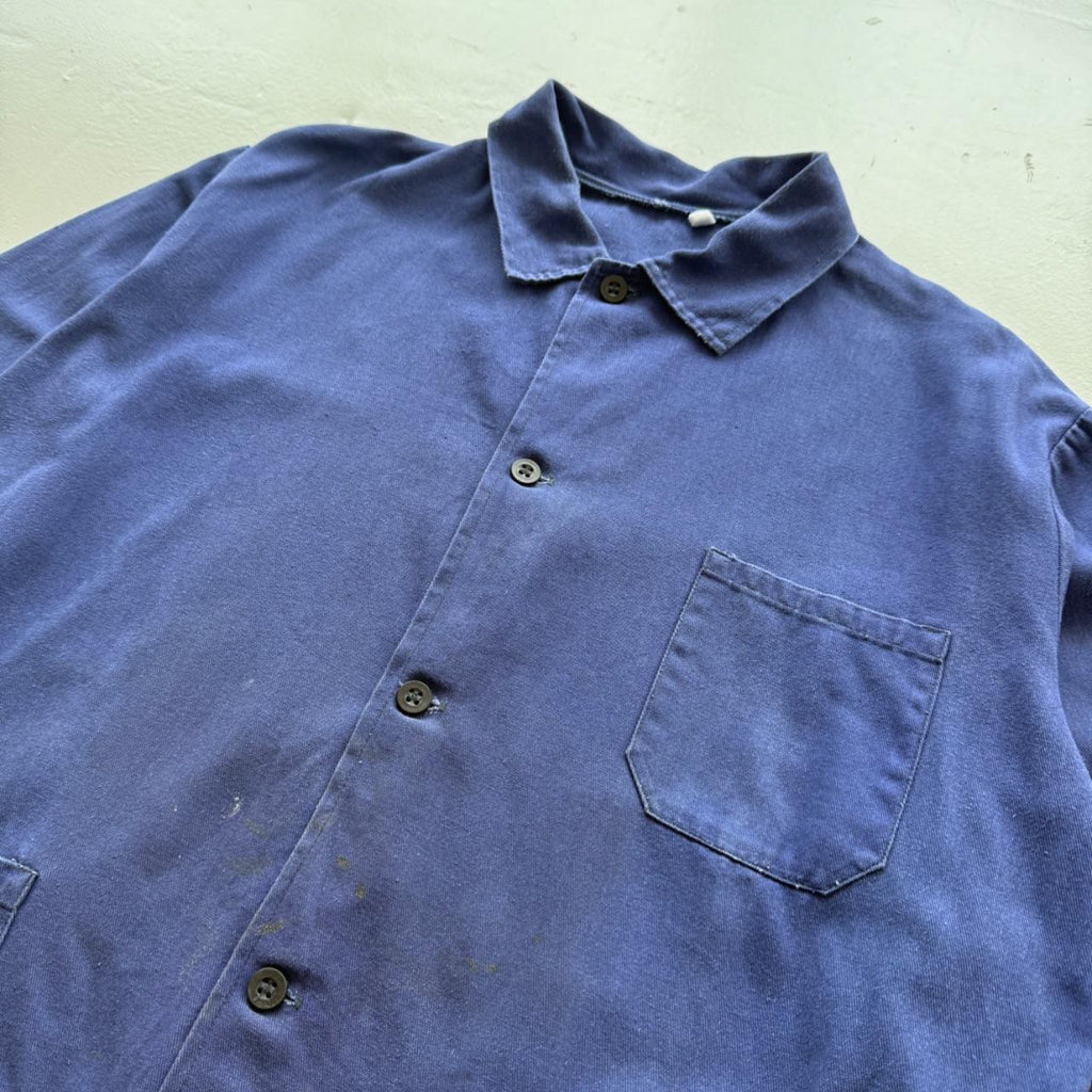 Faded Blue French Workwear 90’s Vintage Chore Jacket CH011 - Large