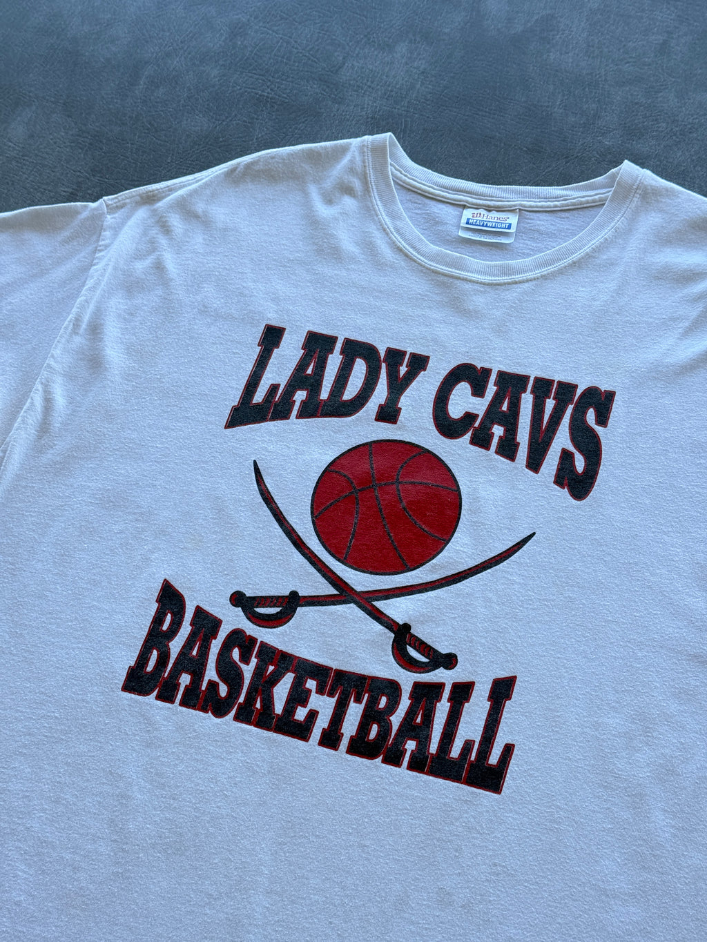 White Lady Cavs Basketball 90's Vintage Graphic T-Shirt - XL