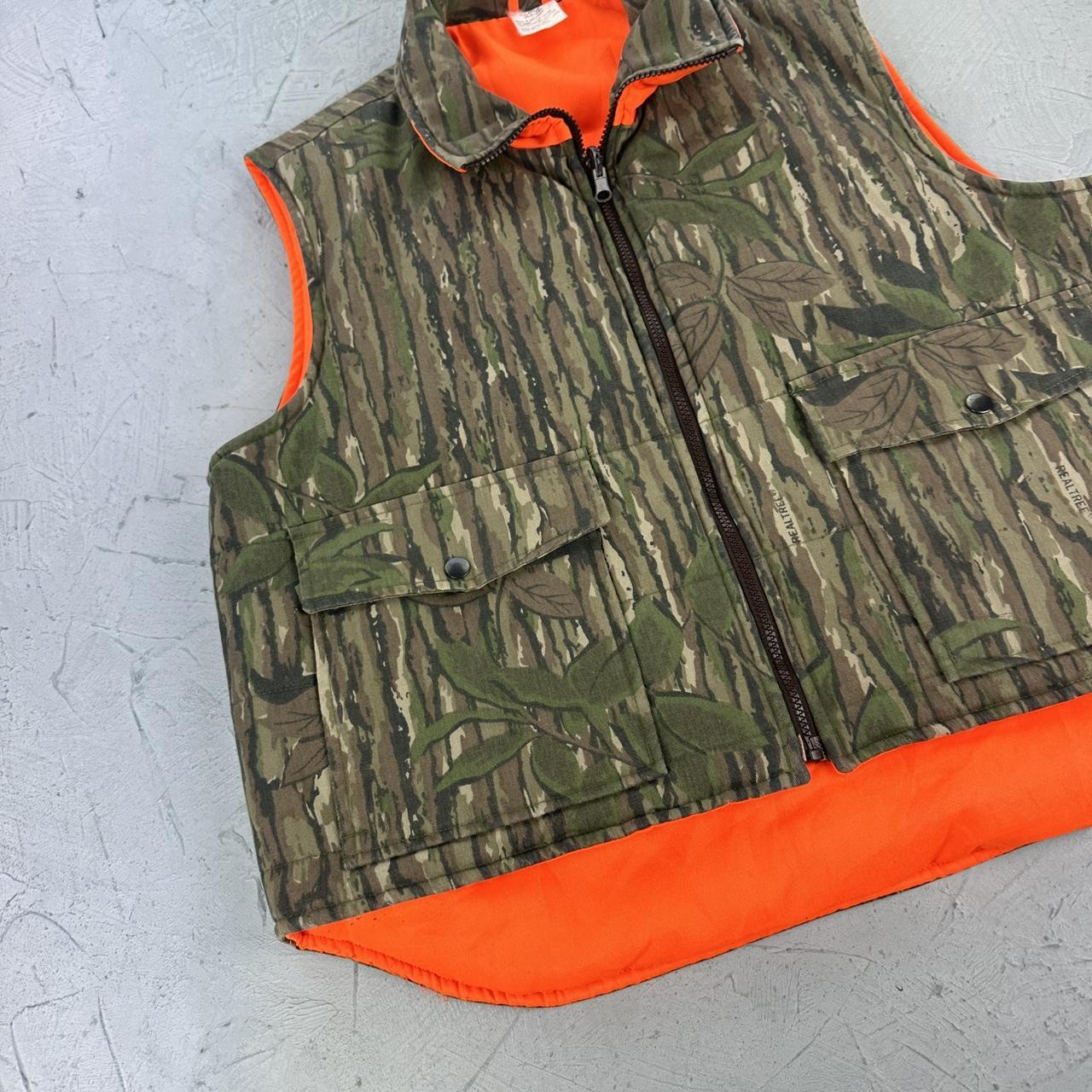 Real Tree Bark Reversible Canvas Hunting Vest - Large