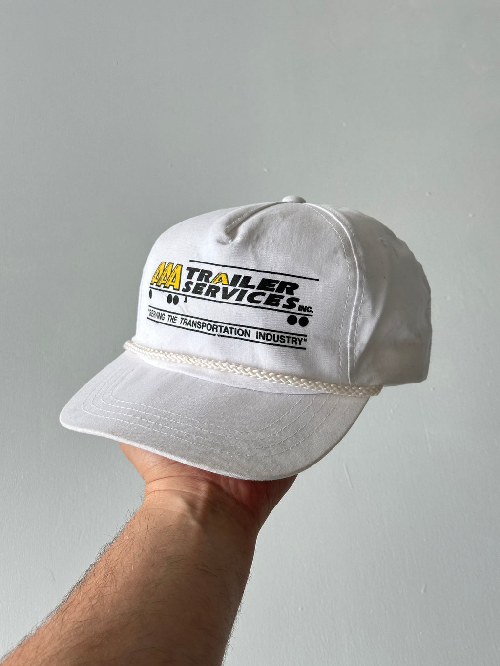 White AAA Trailer Services 90's Vintage SnapBack Trucker Cap