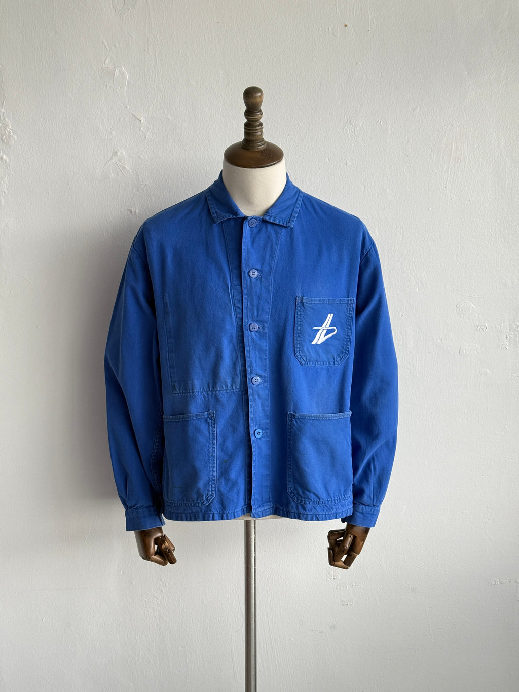 Blue French Beugnet 1960s Vintage Workwear Chore Jacket CH557 - Medium