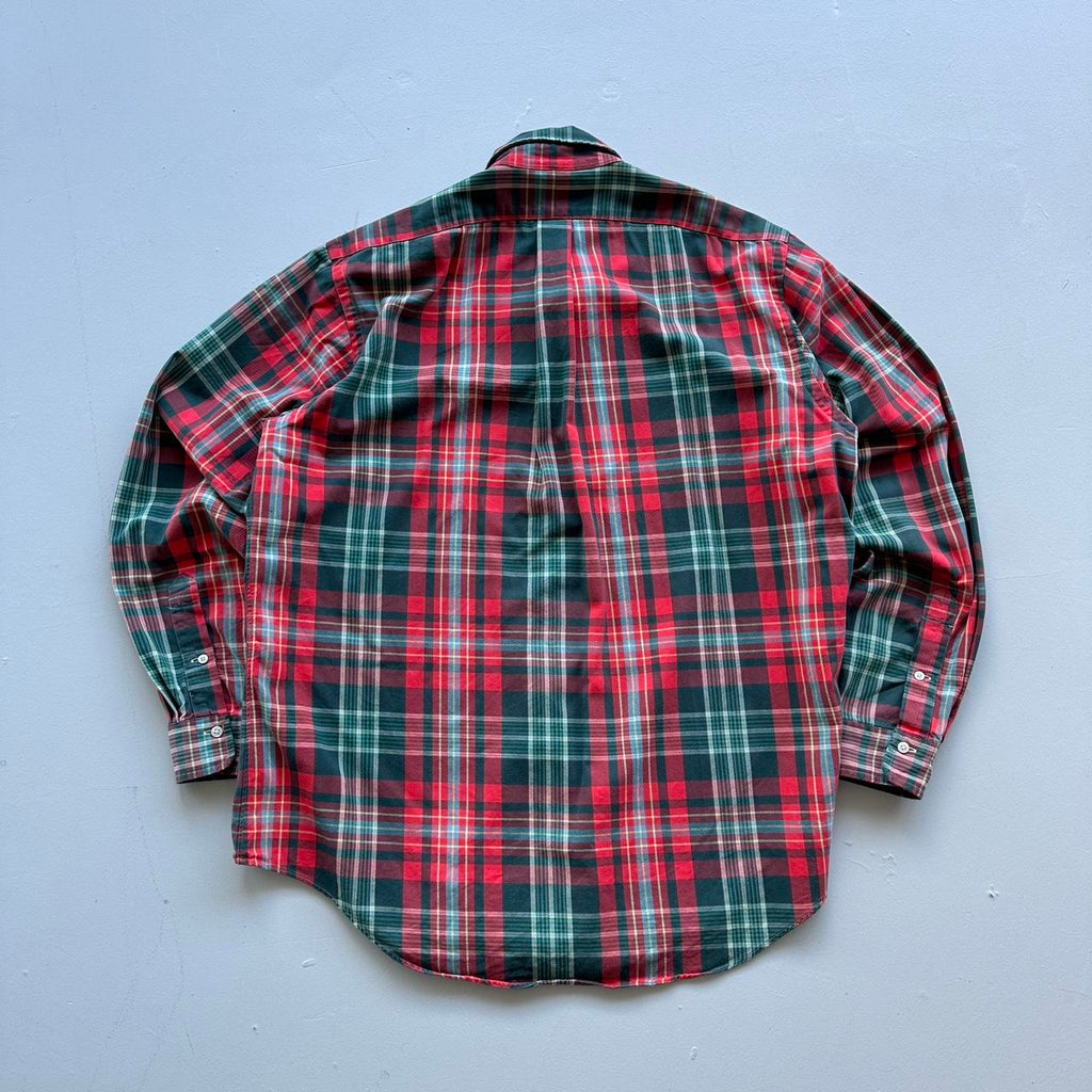 Ralph Lauren Polo Checkered Red/Green 90s Vintage Shirt - XL