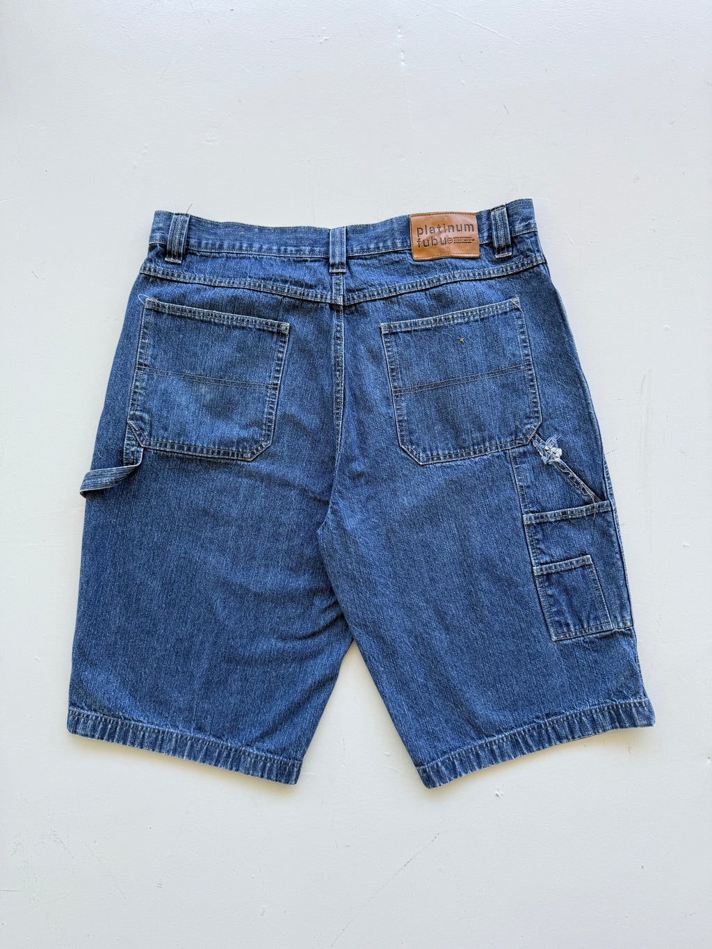 Mid Blue Fubu 90's Vintage Baggy Hip Hop Denim Shorts - W40 x L14