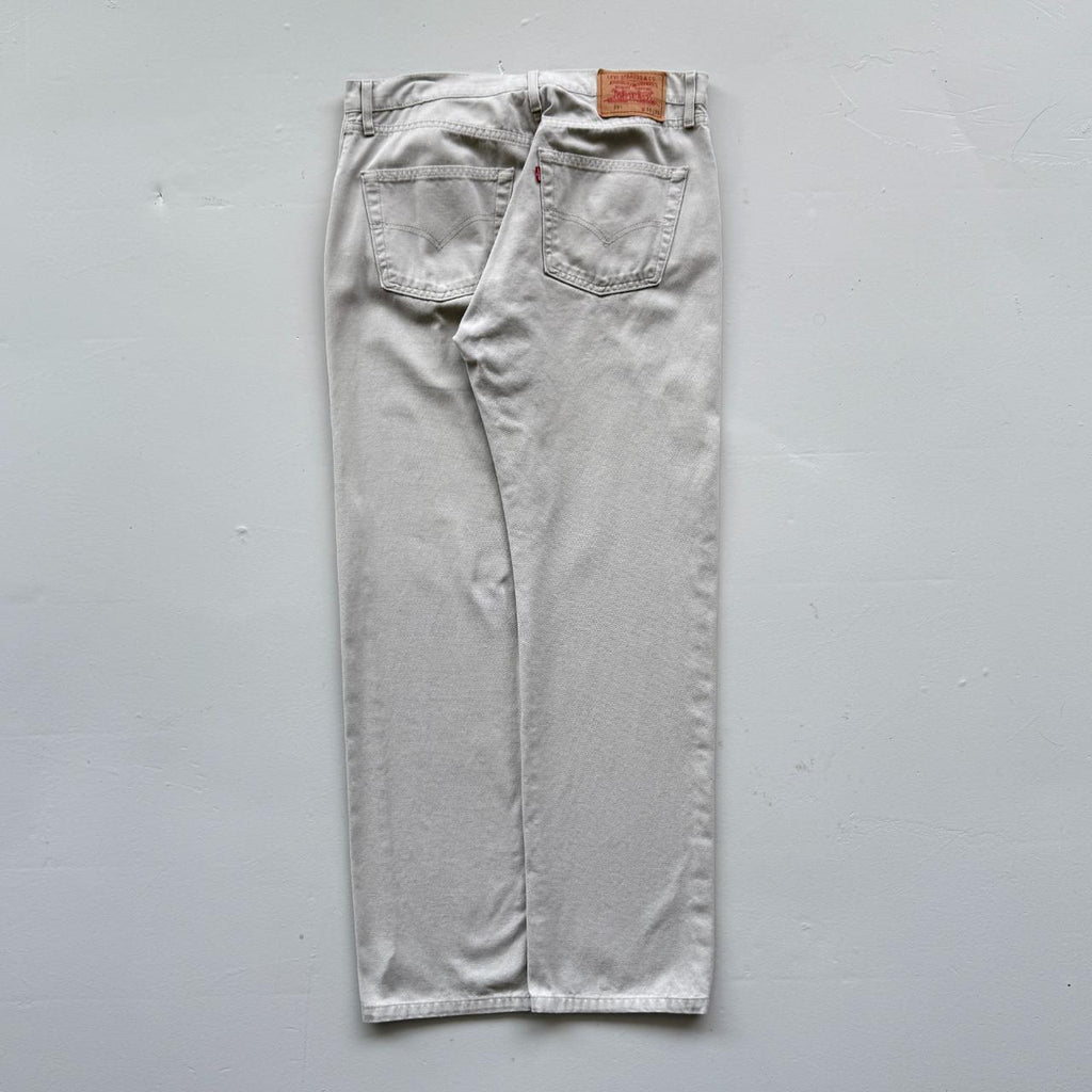 Stone Grey Levi's 551 Denim 90's Vintage Jeans - 35” x 32”