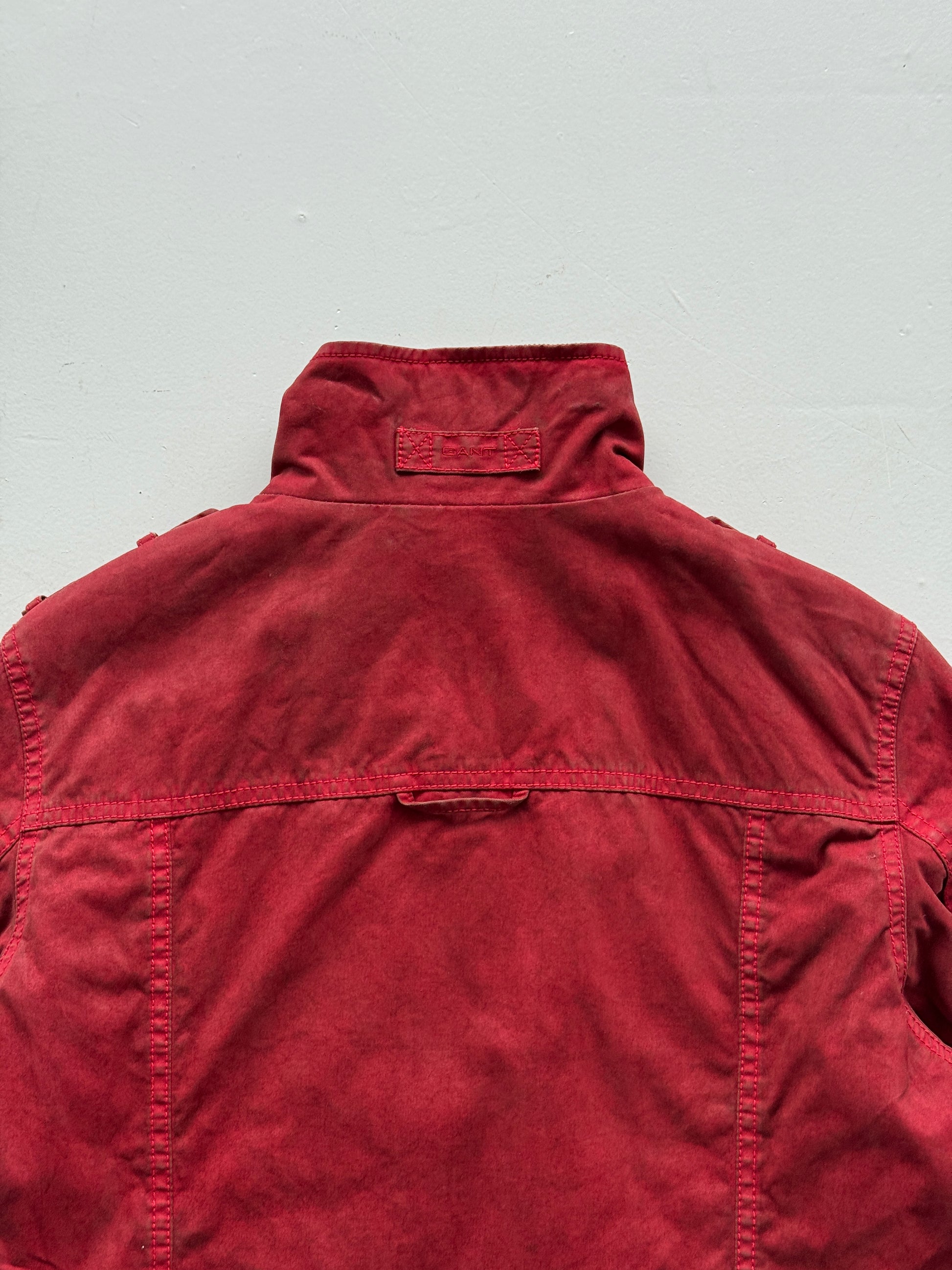 Faded Red Gant 90's Vintage Blanket Lined Field Utility Jacket - Medium