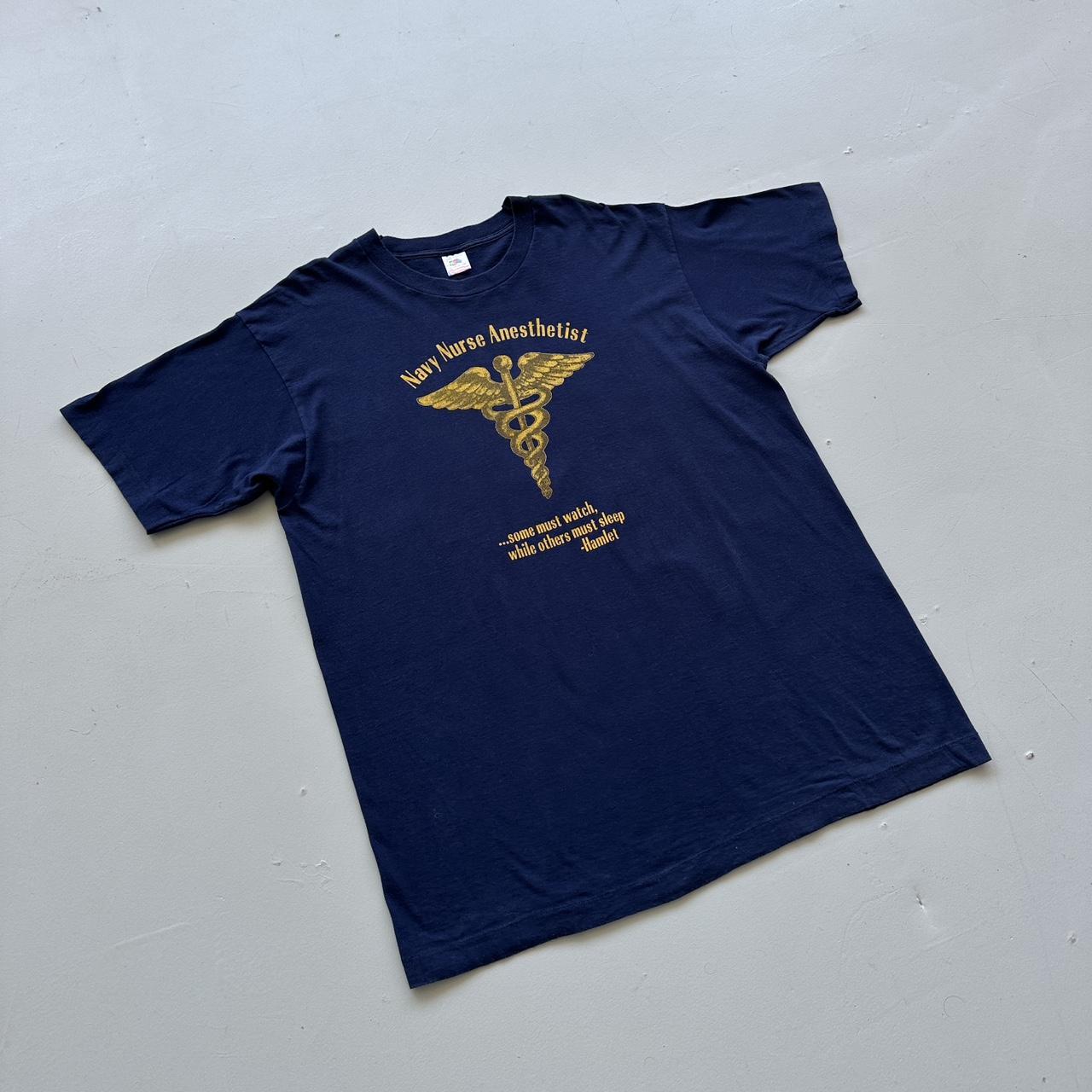 Navy Anesthetist Vintage 90's T-shirt - XL
