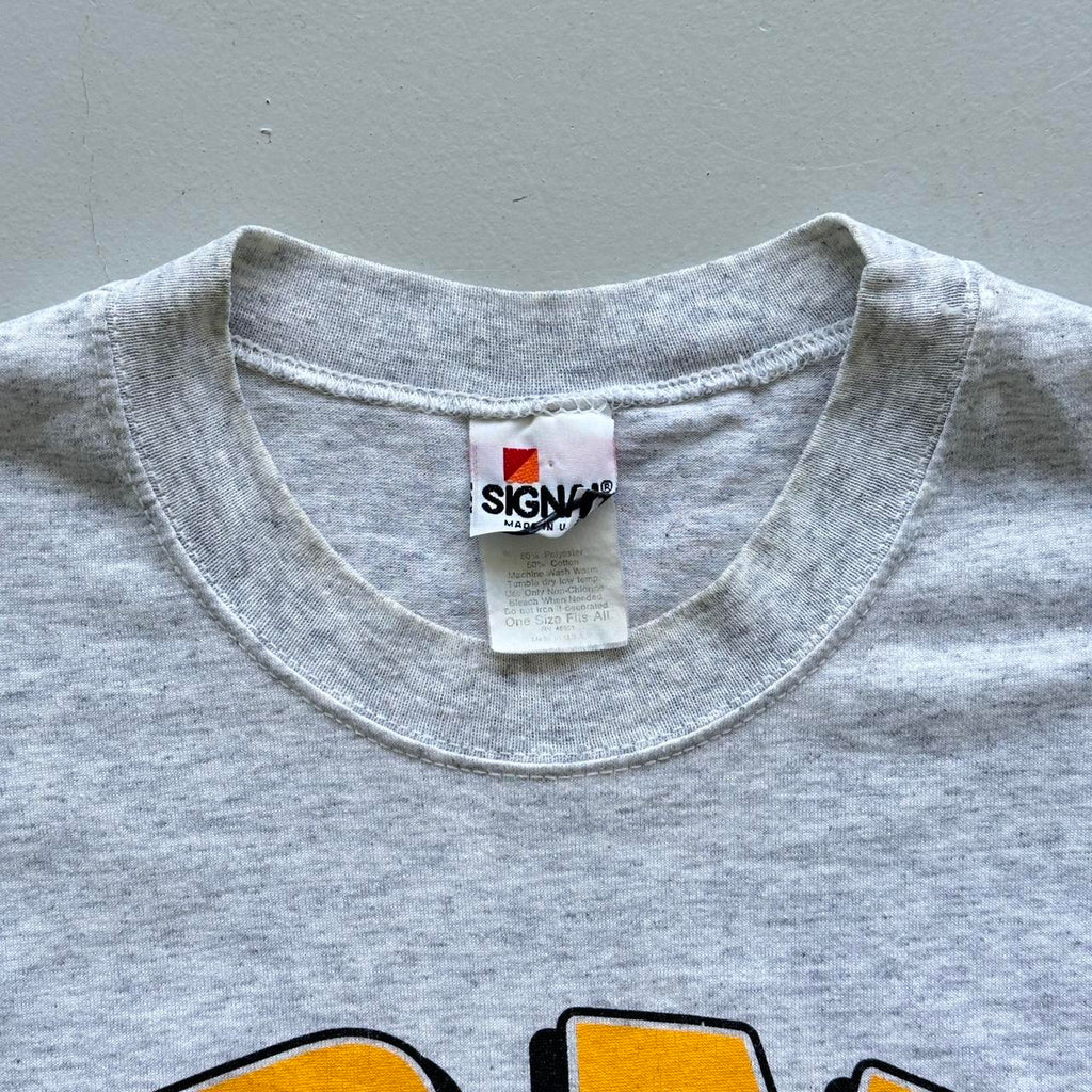 Grey Army 90s Vintage Cropped T-shirt - Large