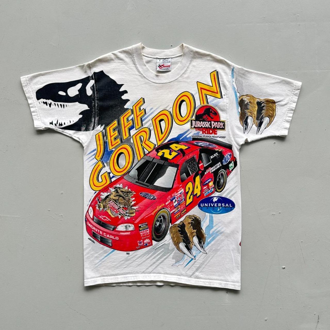 White Jeff Gordon 1997 Jurassic Park Nascar Vintage 90's T-shirt - Medium