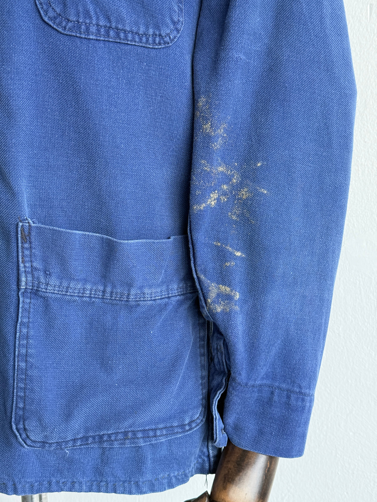 Blue French Eternit 1950s/60s Vintage Workwear Chore Jacket CH492 - Small