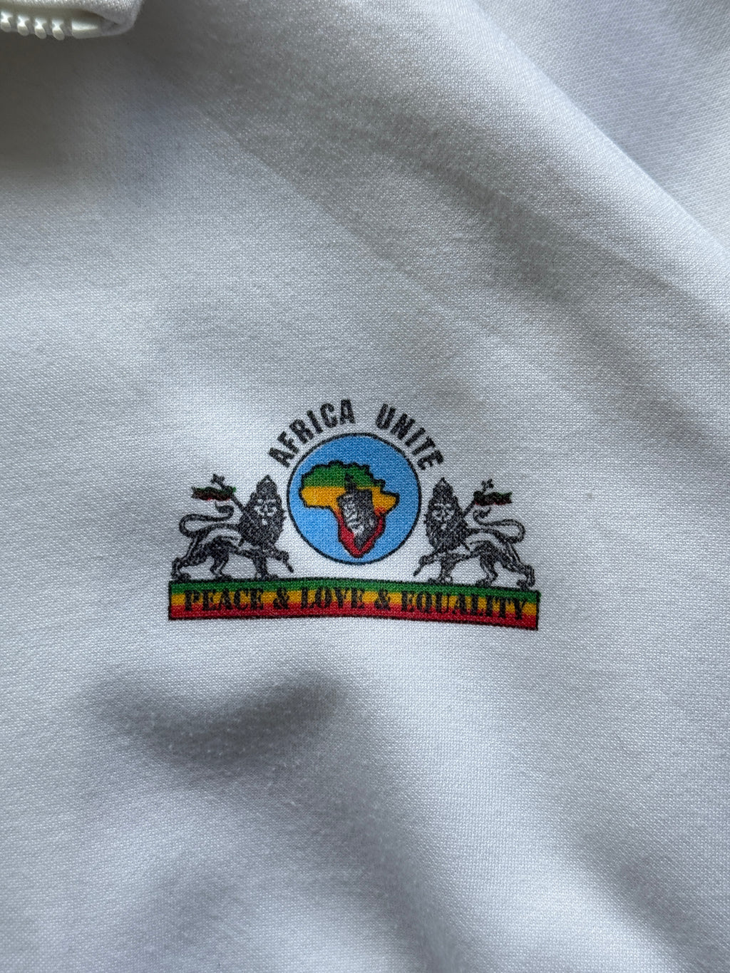 White Africa Unite 90's Vintage Full Zip Rastafari Graphic Jacket - XL
