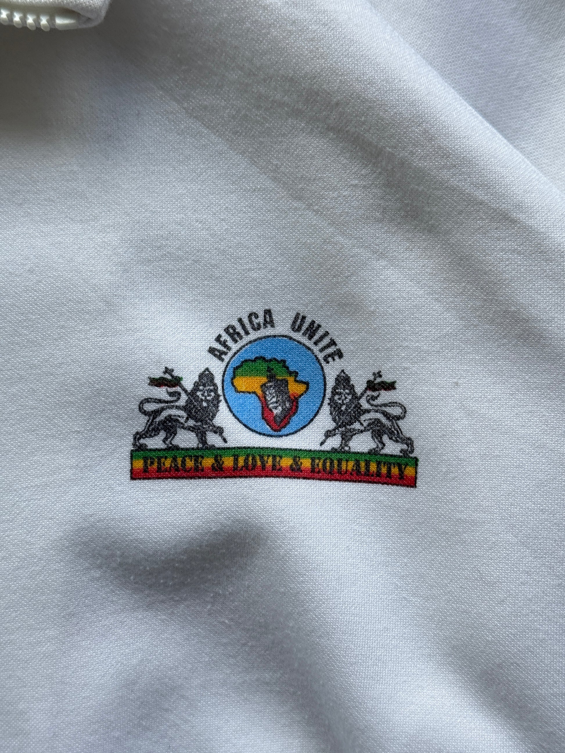 White Africa Unite 90's Vintage Full Zip Rastafari Graphic Jacket - XL