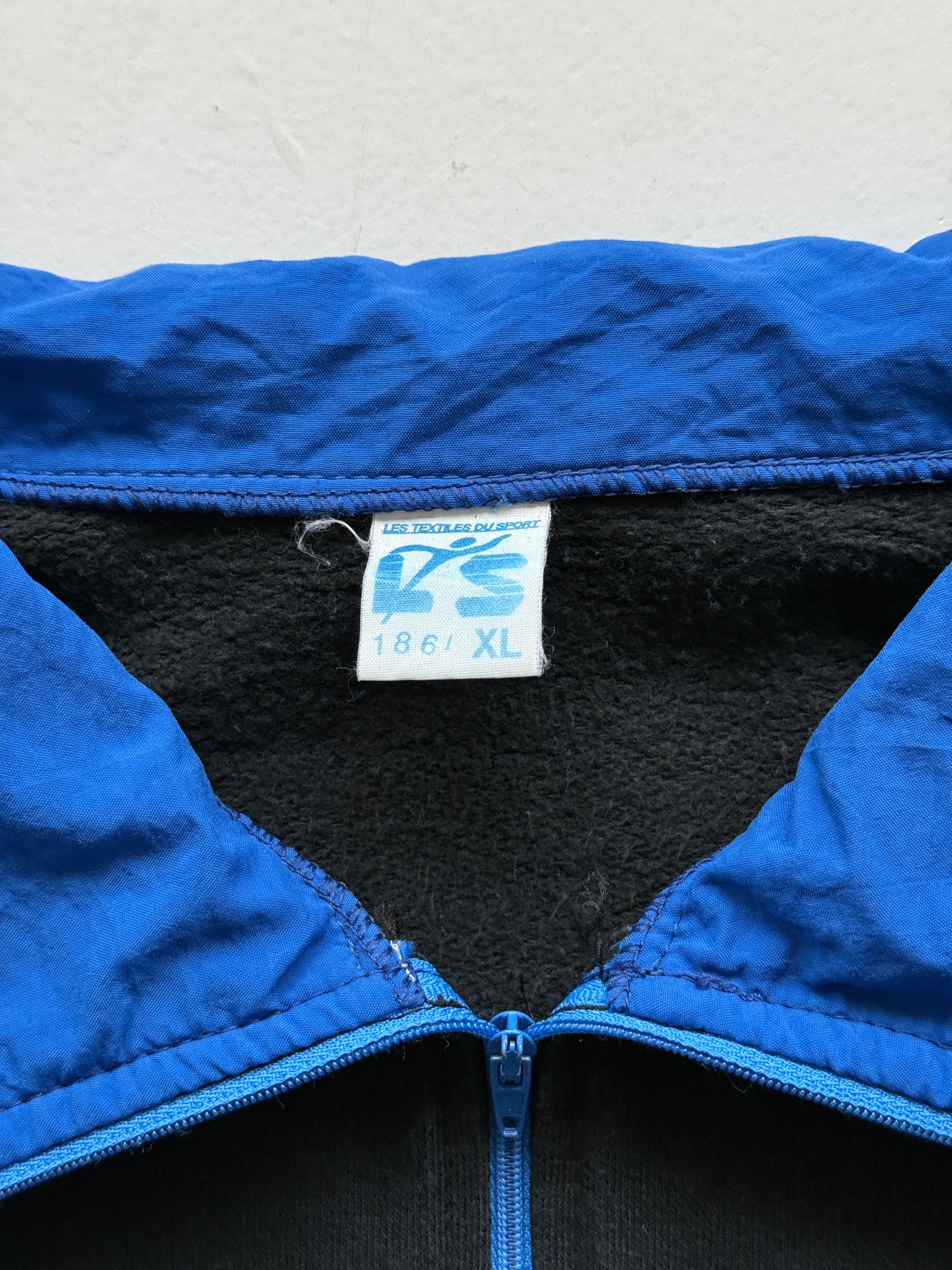 Black Judo Gym 80's Vintage Track Suit Quarter Zip Jacket -  Medium Oversized