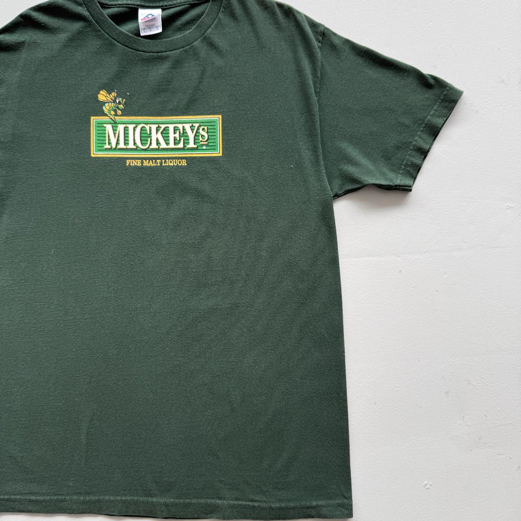 Dark Green Mickey's Liqour Vintage 90s T-shirt - Large