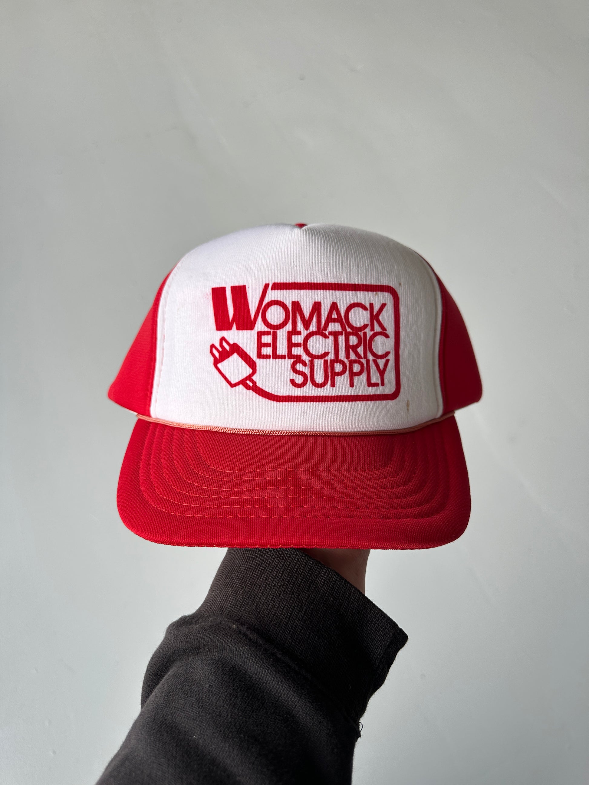 White / Red Womack Electric Supply Vintage Foam SnapBack Trucker Cap