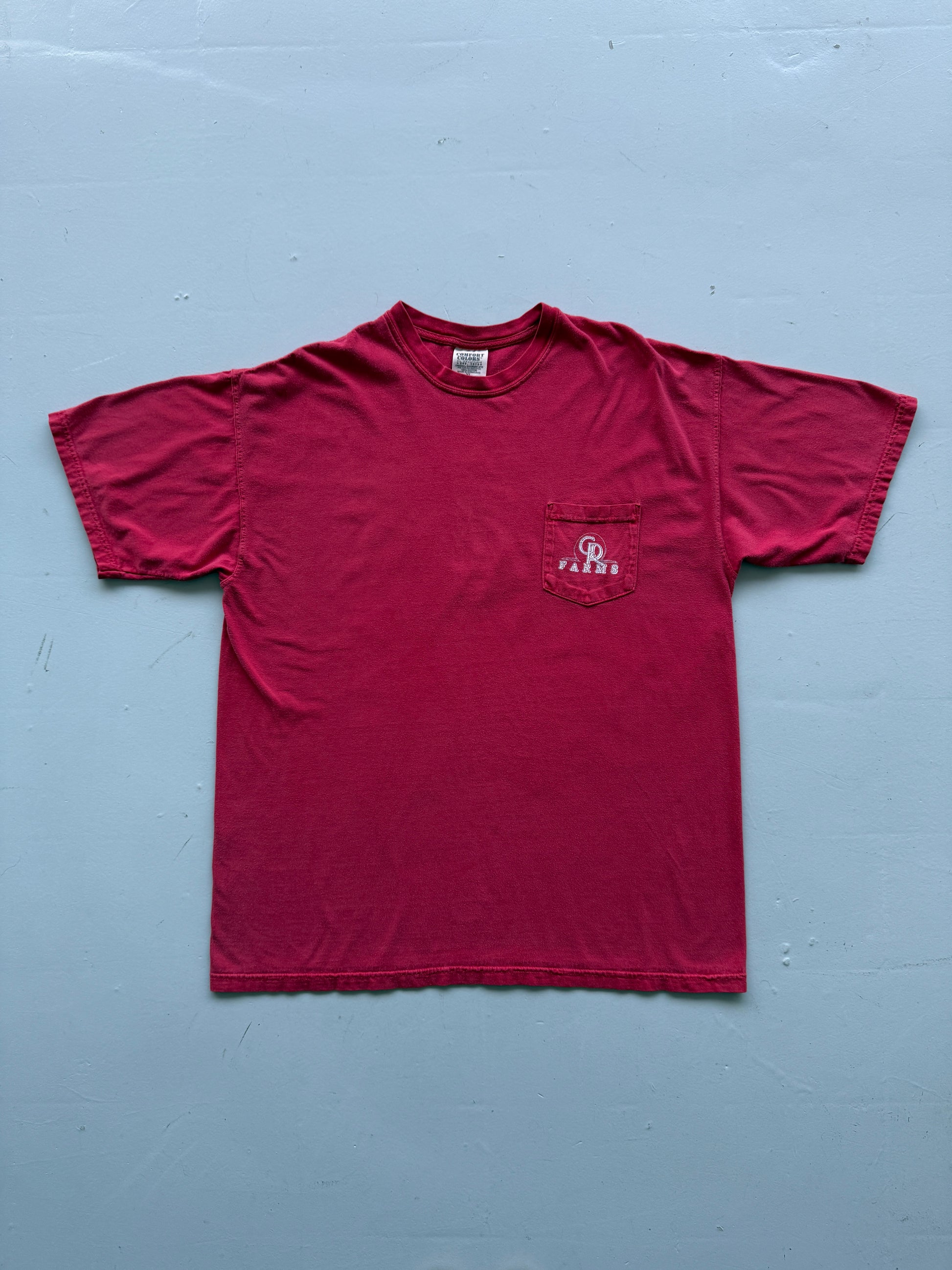 Faded Red California 90's Vintage Farming Graphic T-Shirt - XL