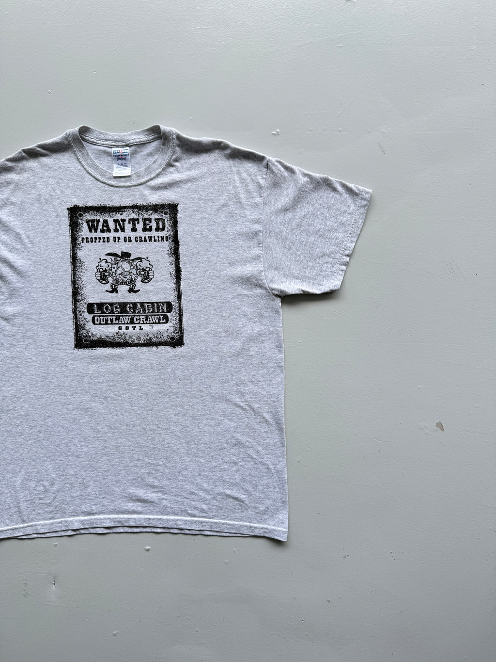 Grey Wanted Western 00's Vintage Graphic T-Shirt - XL
