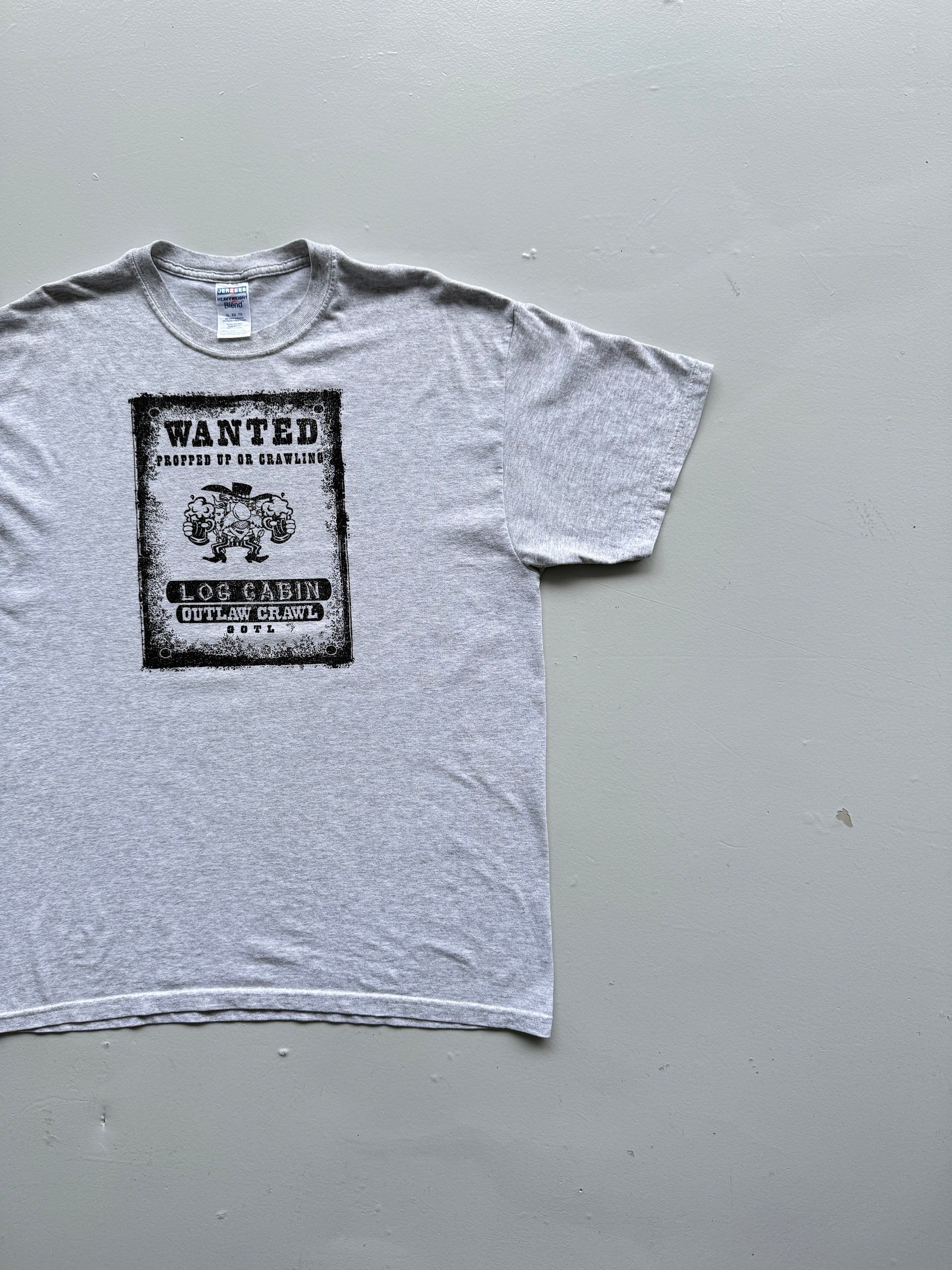 Grey Wanted Western 00's Vintage Graphic T-Shirt - XL