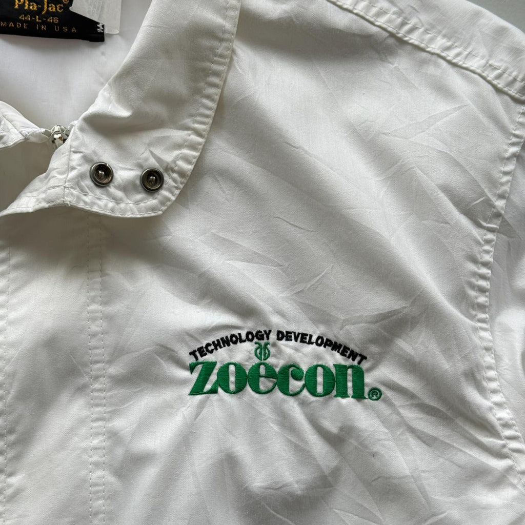 White Zoecon Dunbrook Lightweight Track 80's Jacket - Large