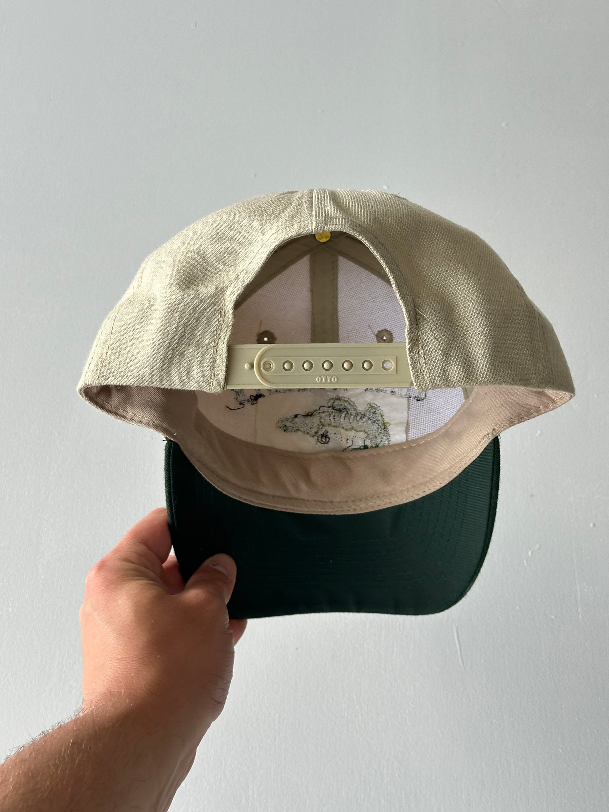 Stone / Green Team Walleye U.S.F.A. 90's Vintage SnapBack Trucker Cap