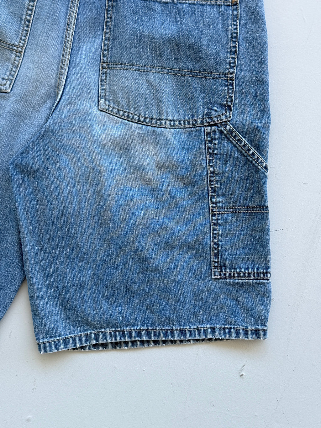 Light Blue Old Navy 00's Vintage Y2K Baggy Carpenter Denim Shorts - W34 x L12.5